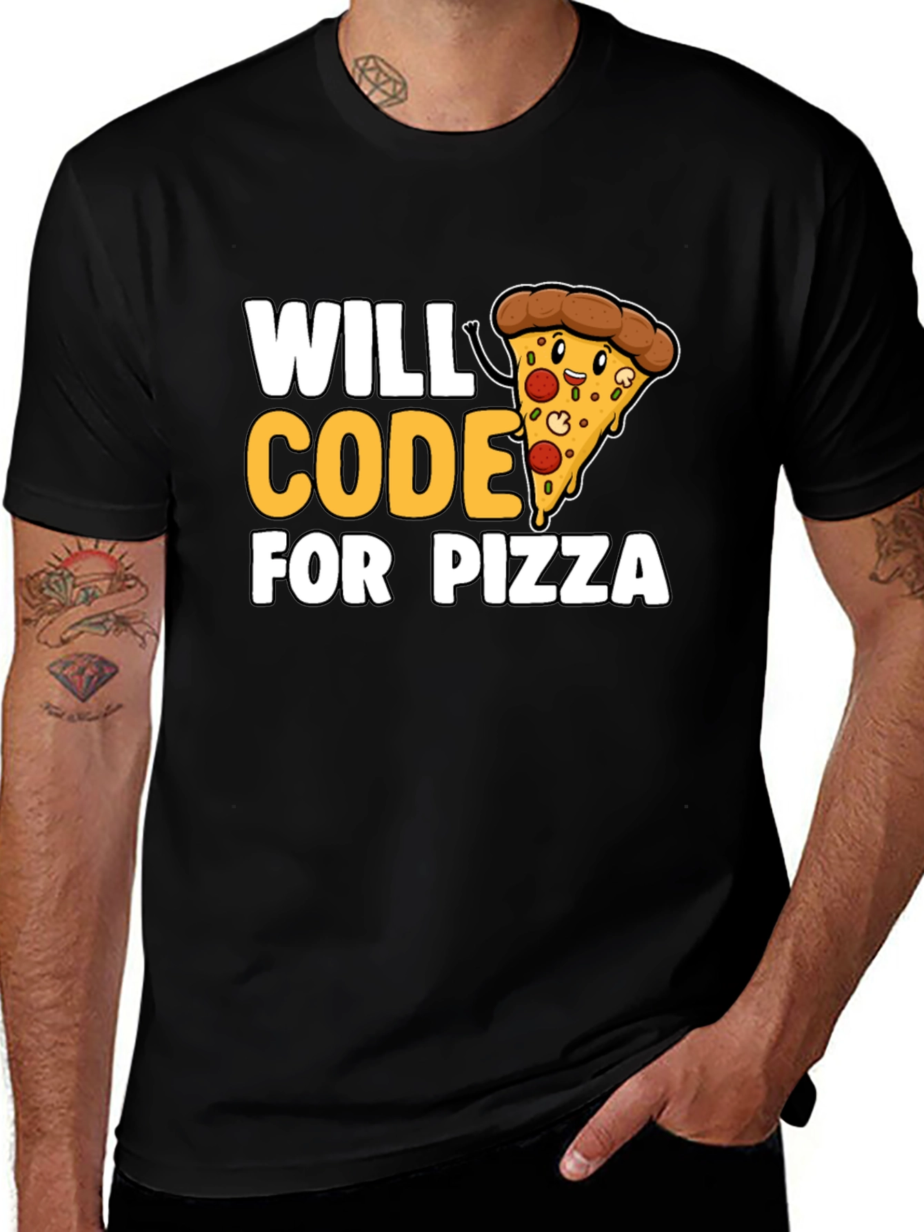 Will Code for Pizza Graphic Tee