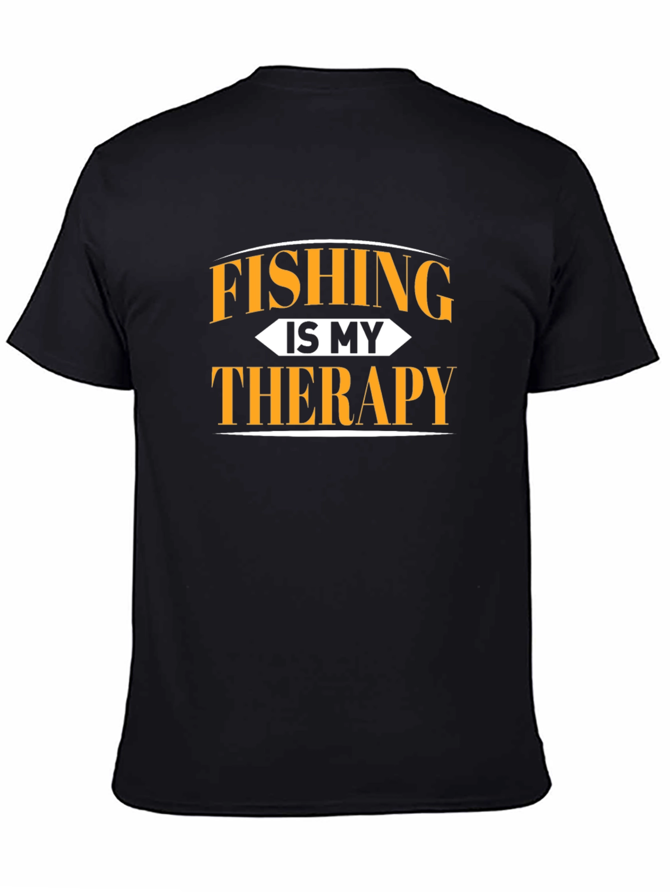 Fishing is My Therapy Black T-Shirt