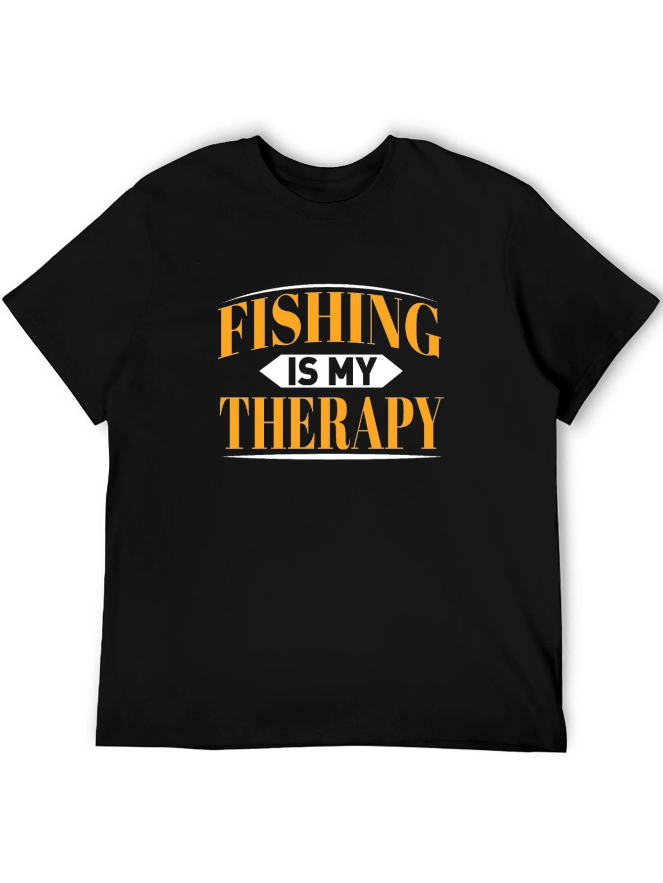 Fishing is My Therapy Black T-Shirt