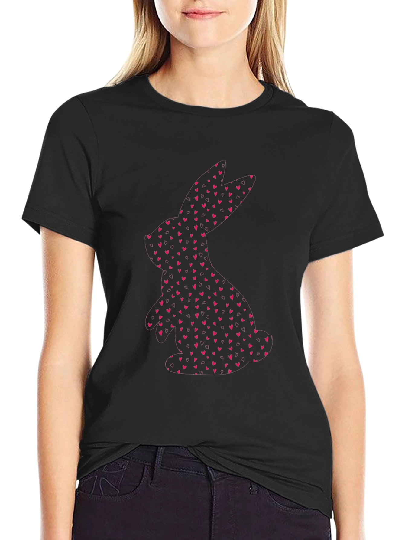 Heart Bunny Tee - Cute Graphic T-Shirt