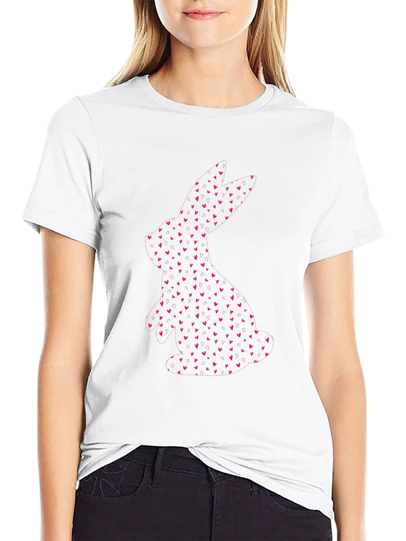Heart Bunny Tee - Cute Graphic T-Shirt