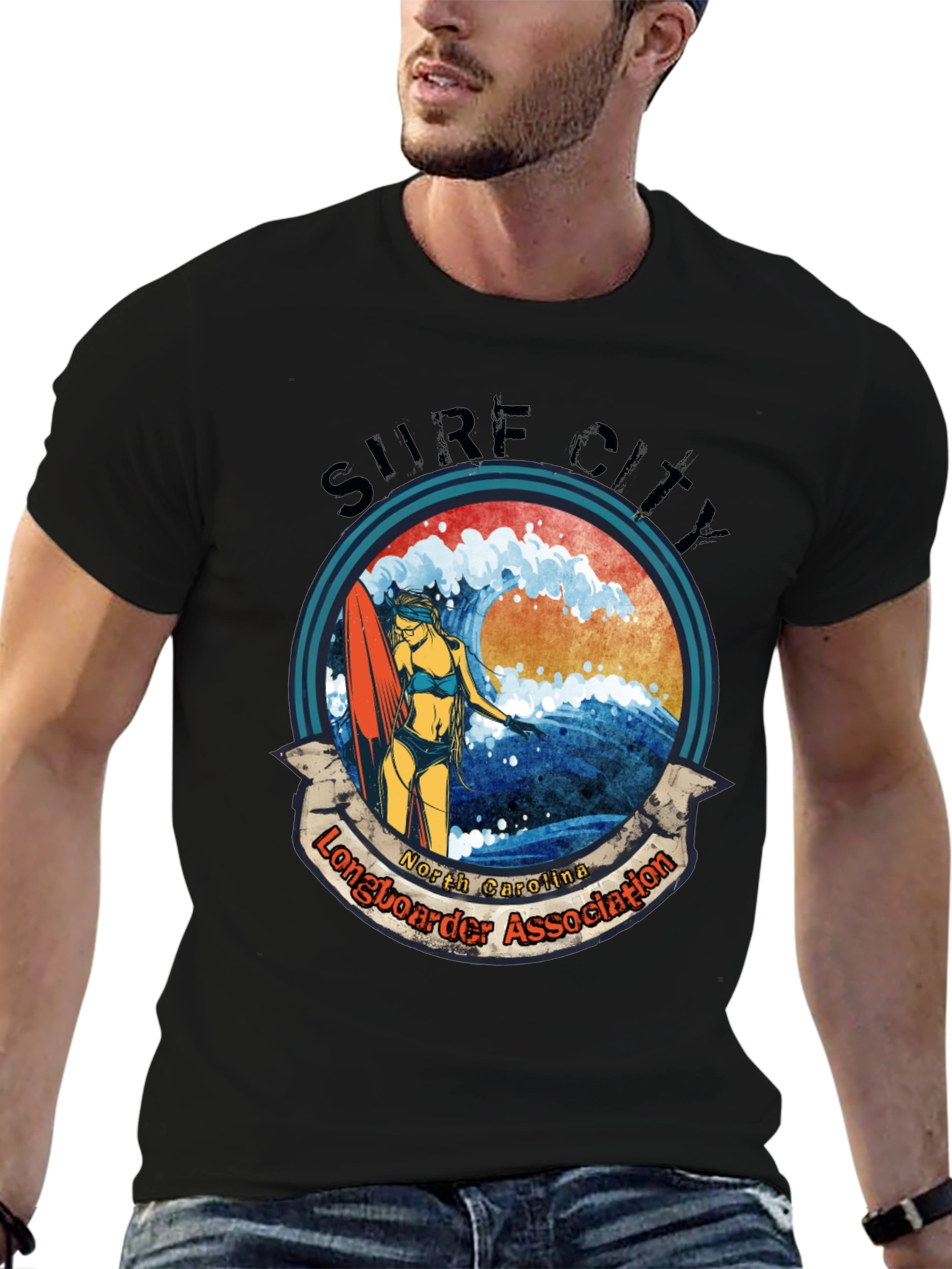 Surf City Longboarder T-Shirt