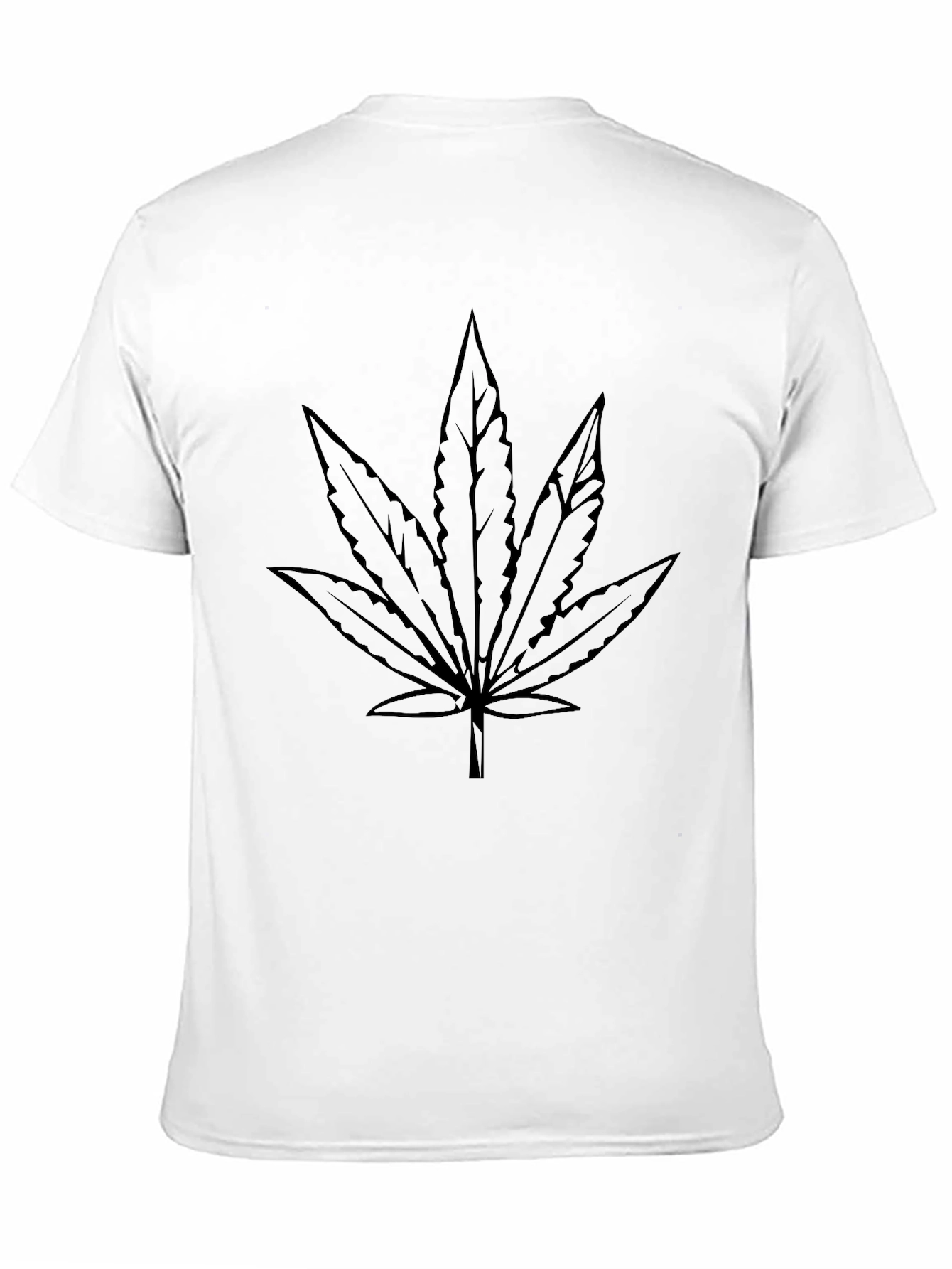 Black Marijuana Leaf Graphic T-Shirt
