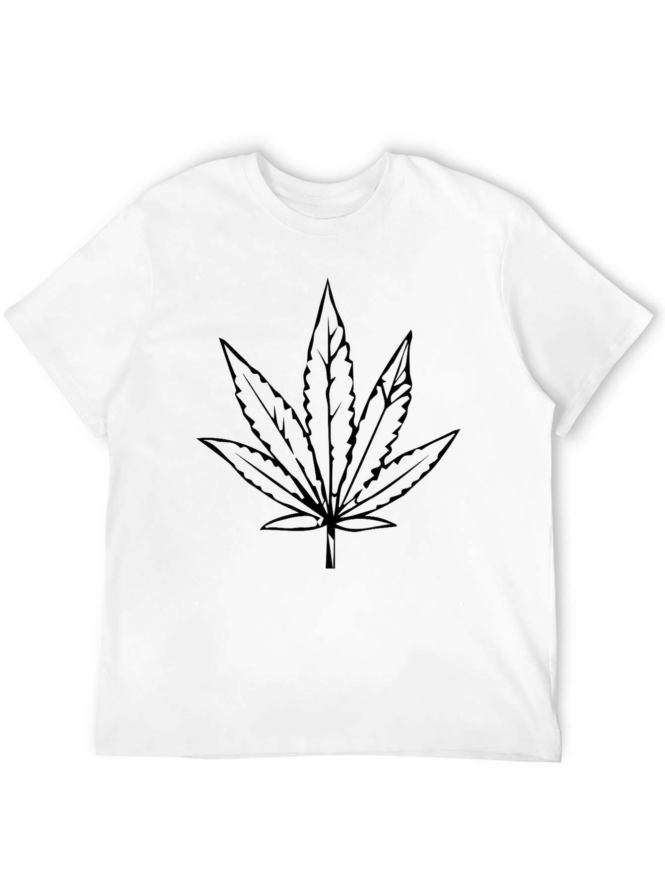 Black Marijuana Leaf Graphic T-Shirt