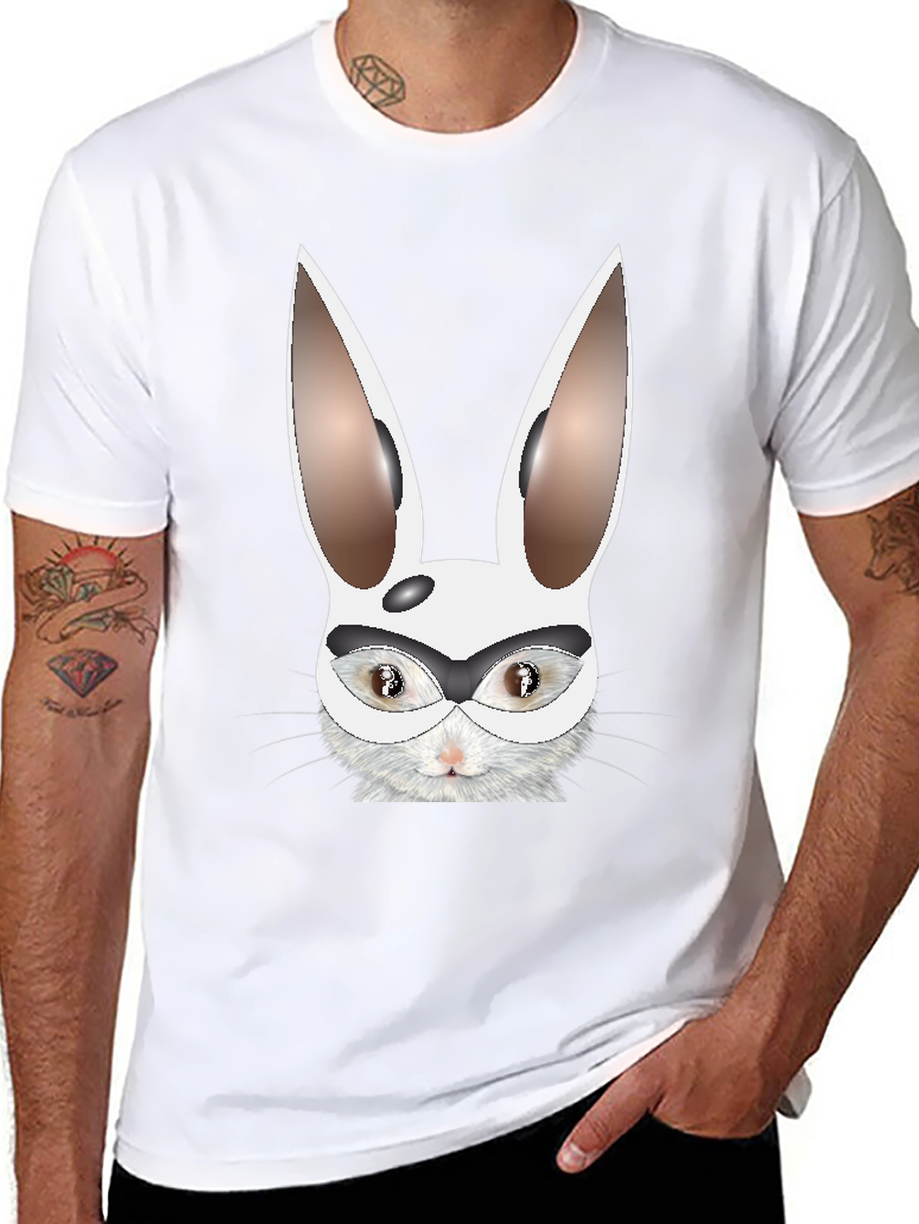 Funny Rabbit Mask T-Shirt - Unisex