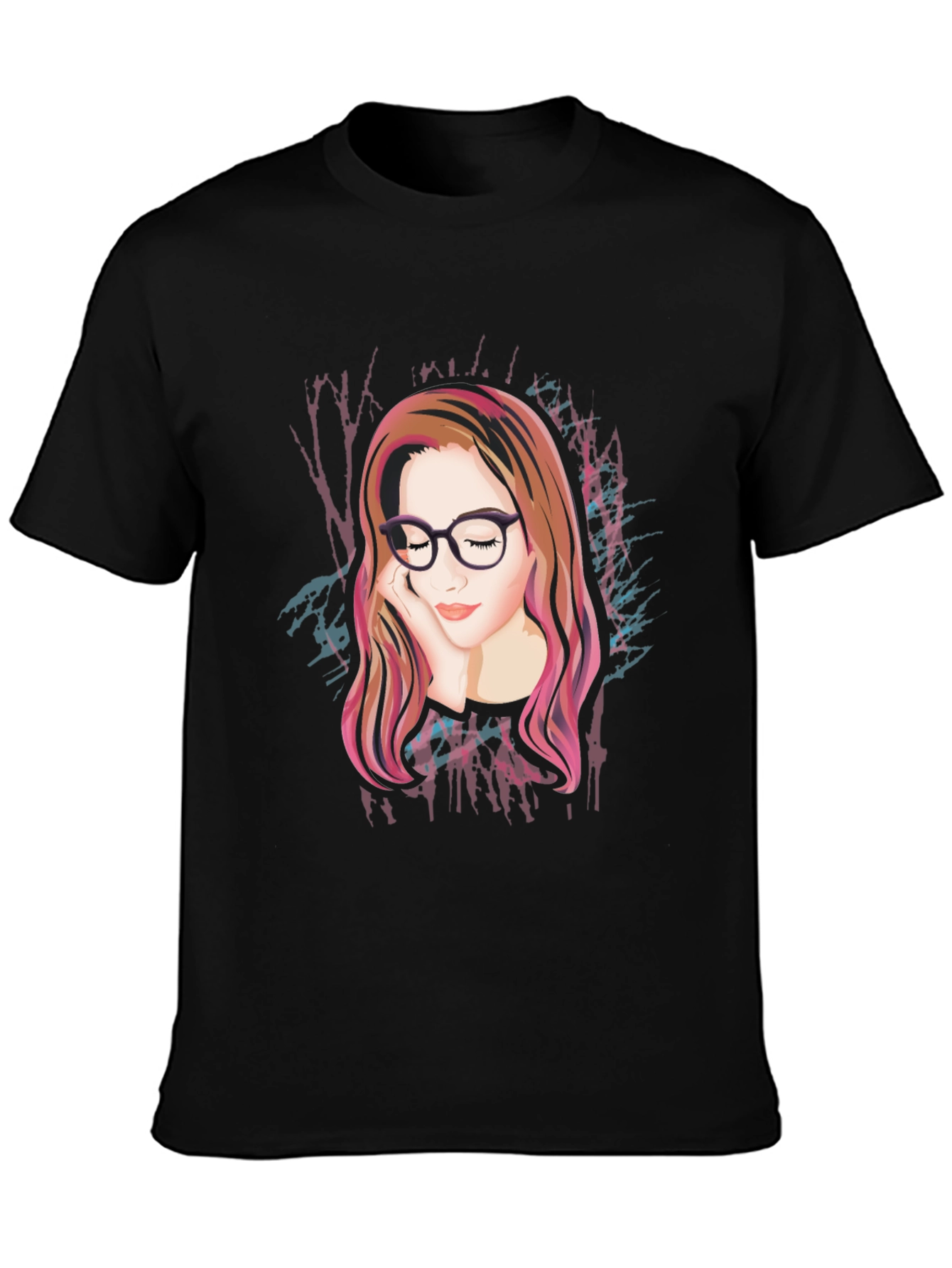 Artistic Woman Graphic Black Tee