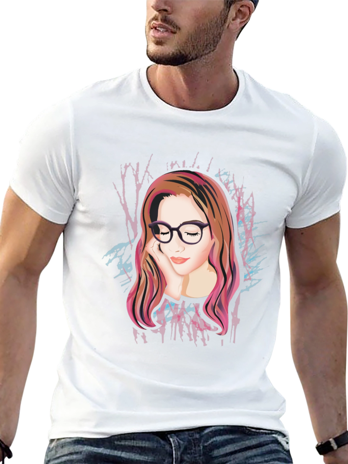 Artistic Woman Graphic Black Tee