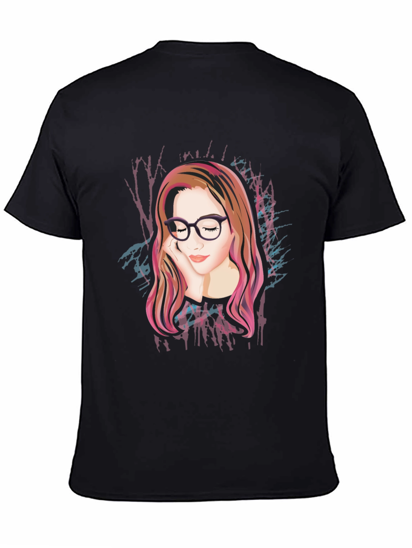 Artistic Woman Graphic Black Tee