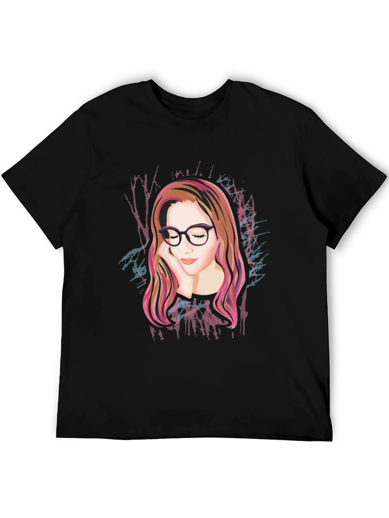 Artistic Woman Graphic Black Tee
