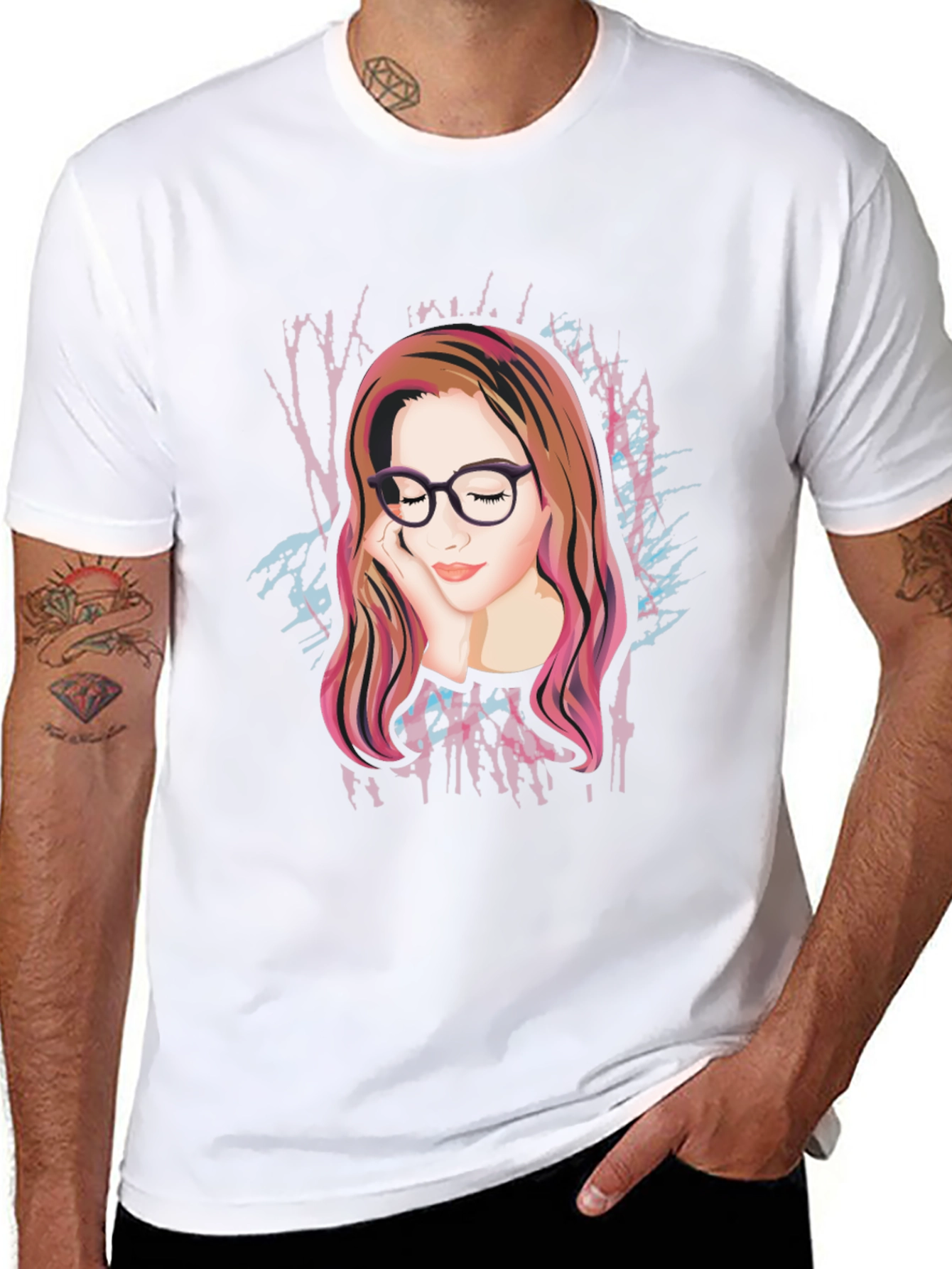 Artistic Woman Graphic Black Tee
