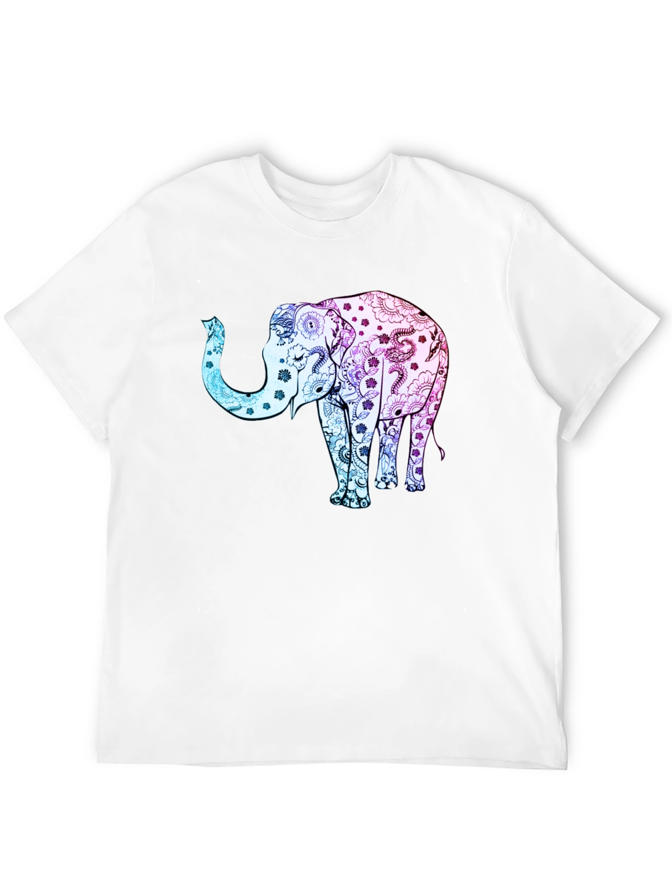 Elephant Print Black T-Shirt