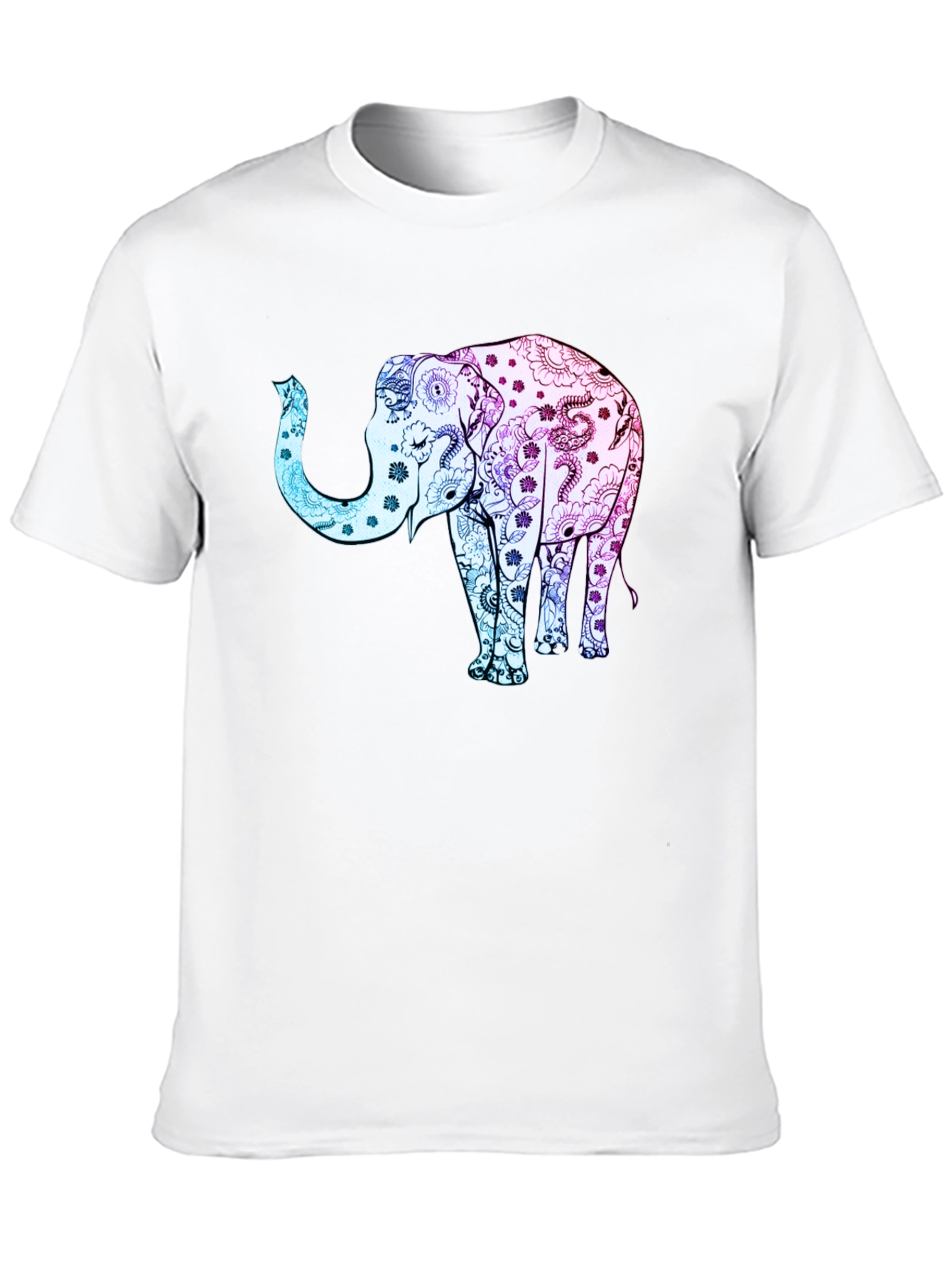Elephant Print Black T-Shirt