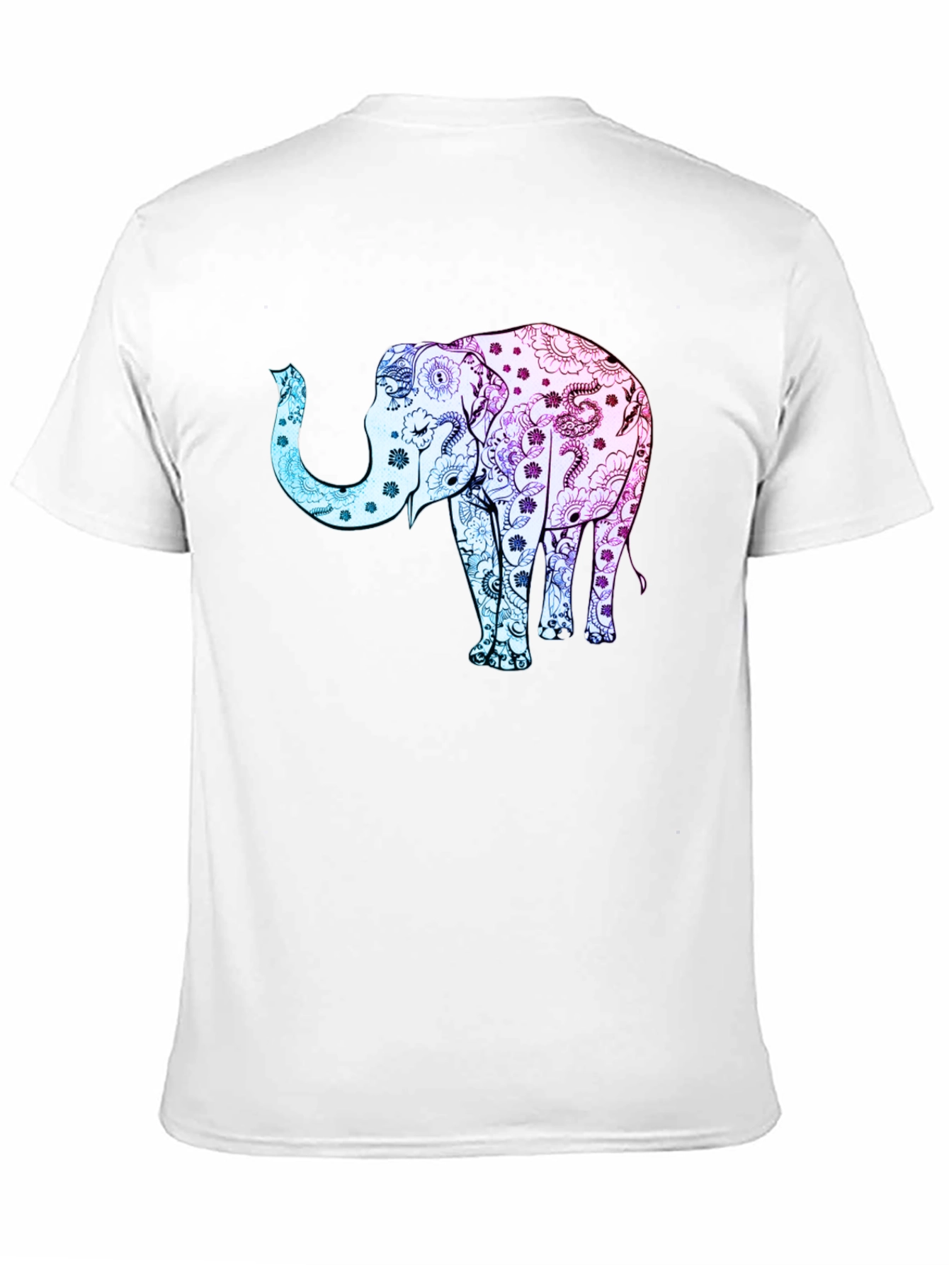 Elephant Print Black T-Shirt