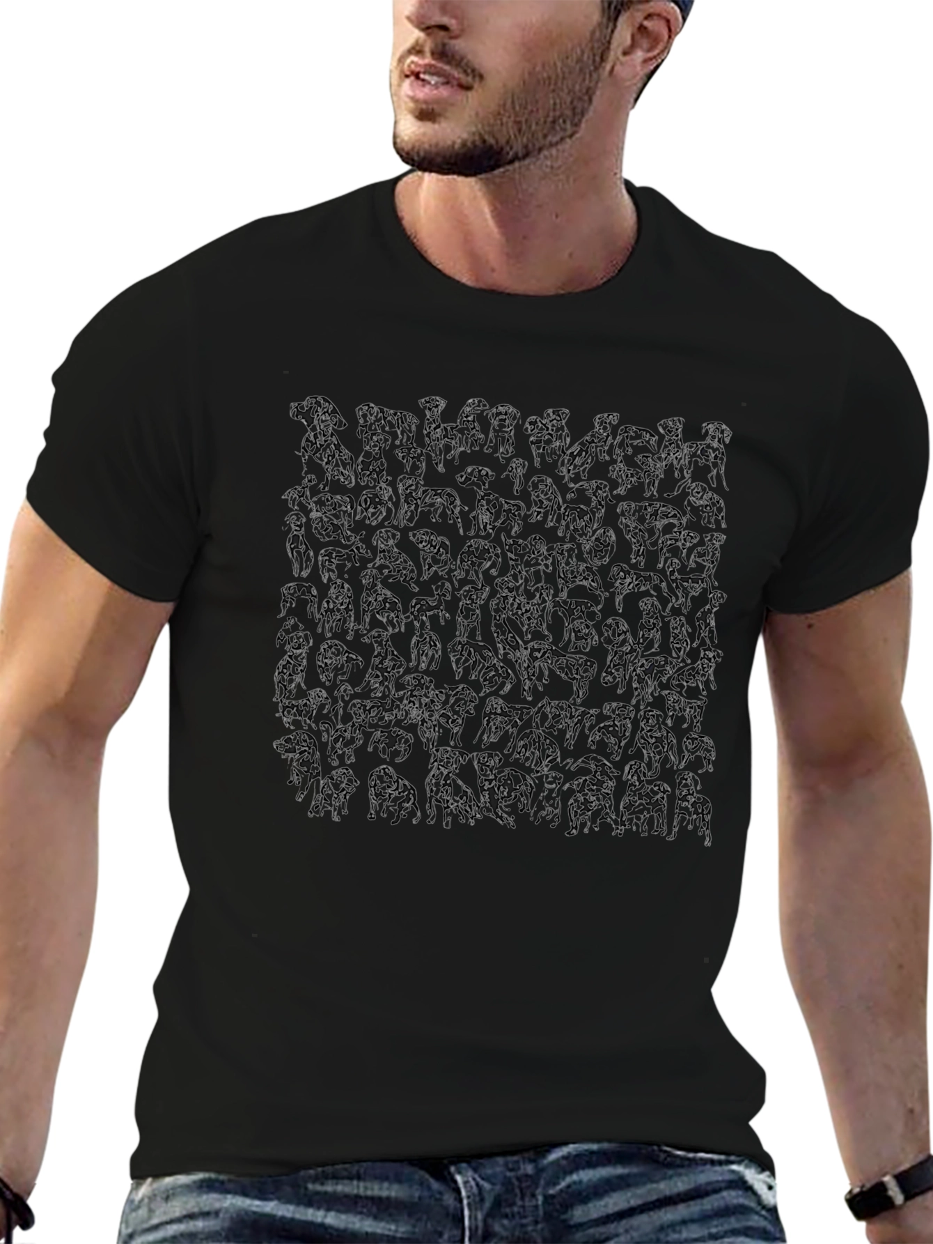 Abstract Gorilla Print Black T-Shirt