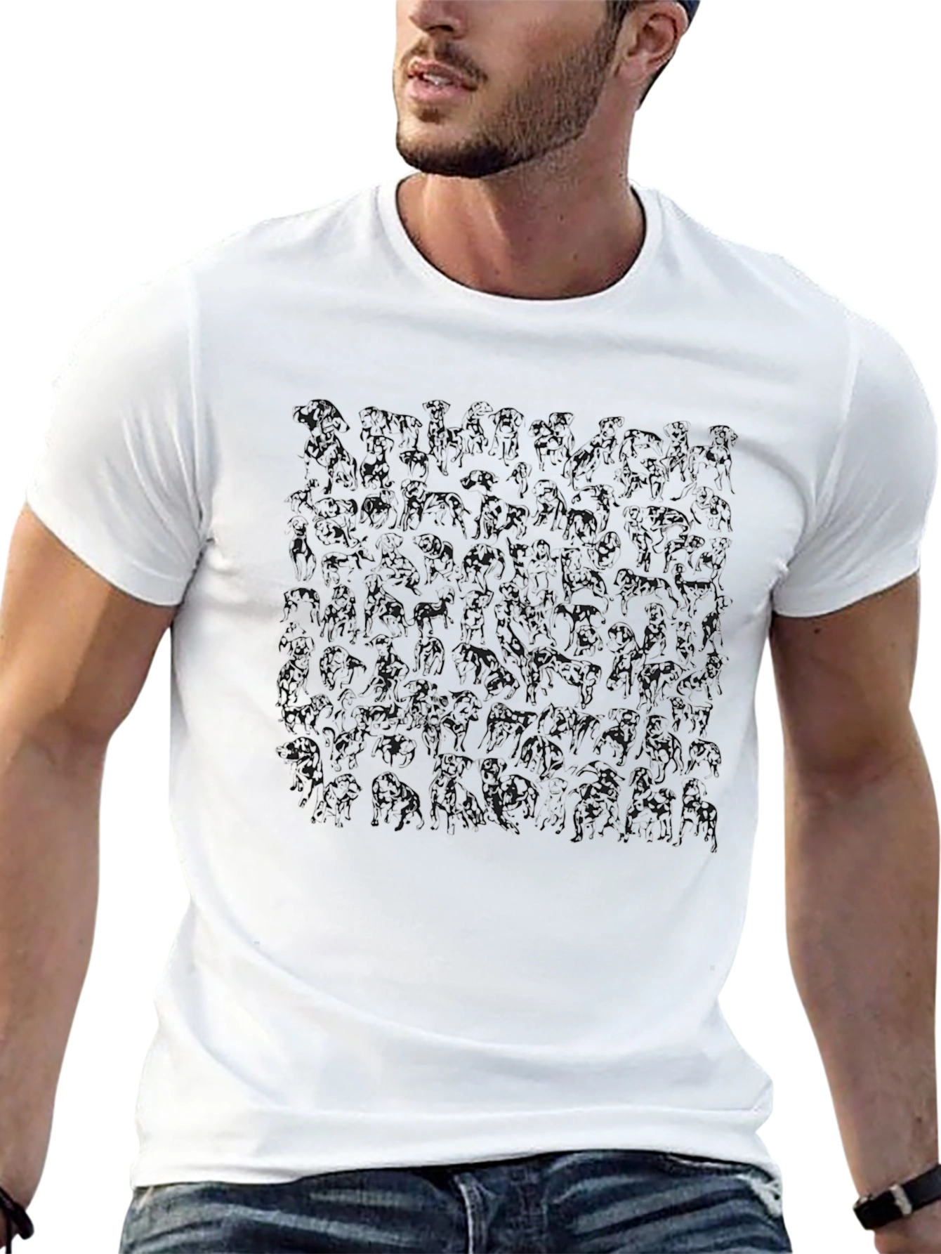 Abstract Gorilla Print Black T-Shirt