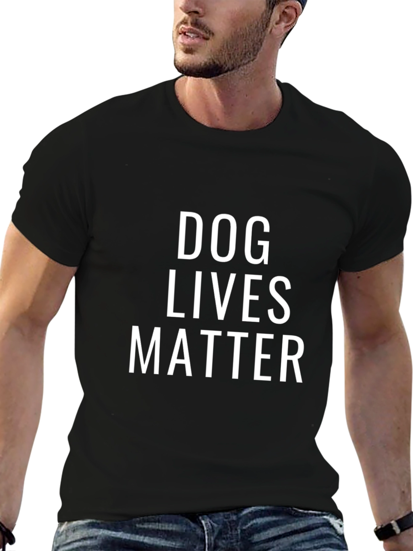 Dog Lives Matter Graphic Print Black T-Shirt