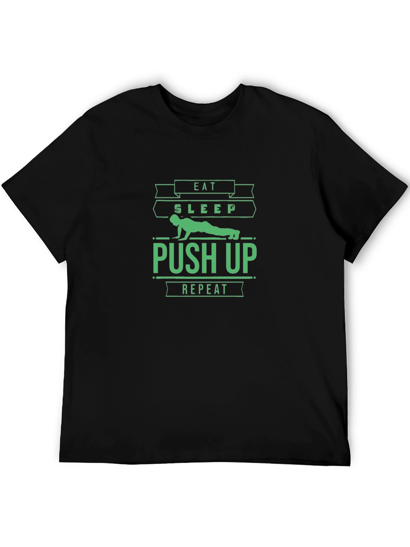 Eat Sleep Push Up Repeat Black T-Shirt