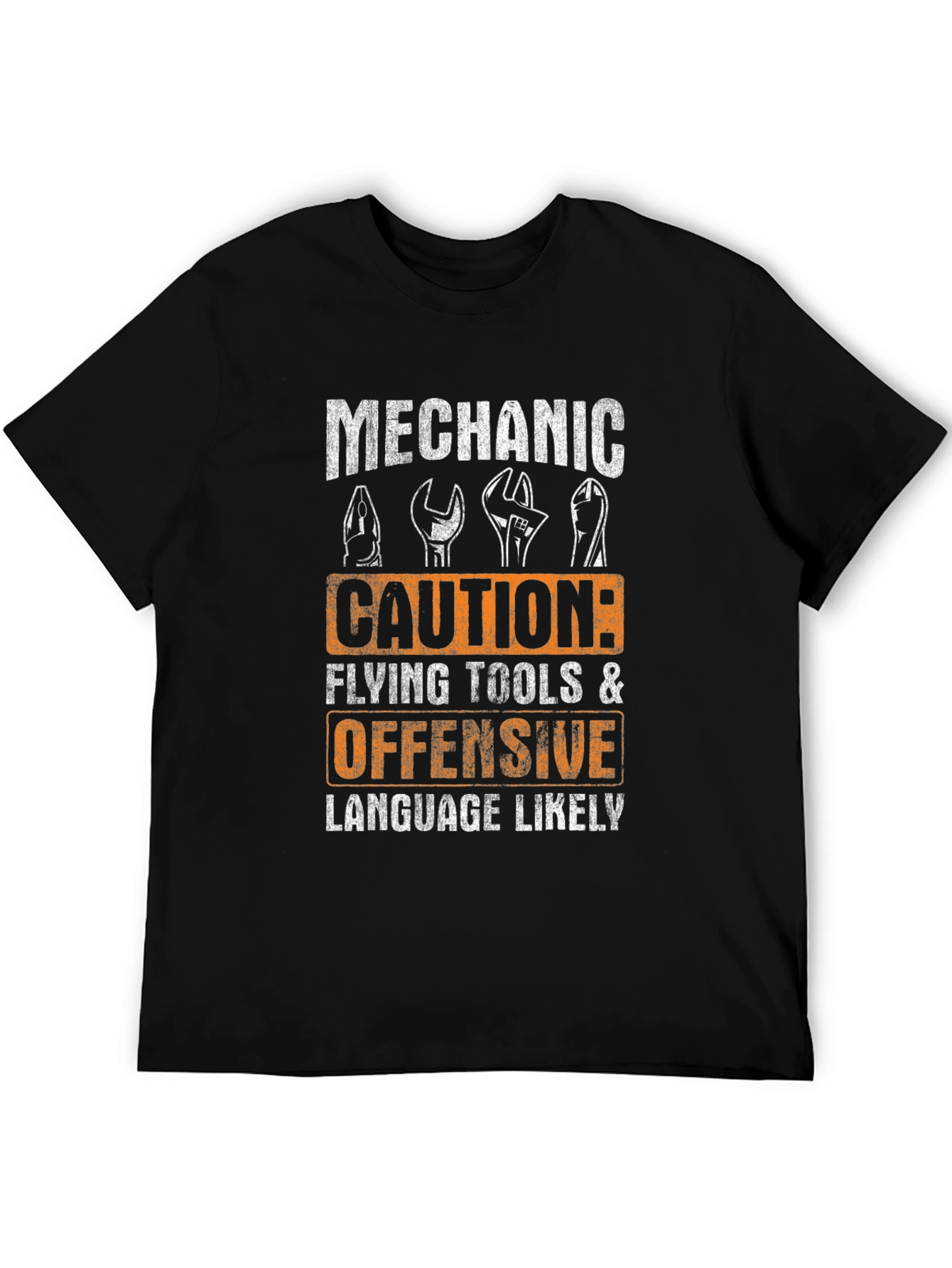 Mechanic Caution Graphic T-Shirt - Funny Novelty Tee