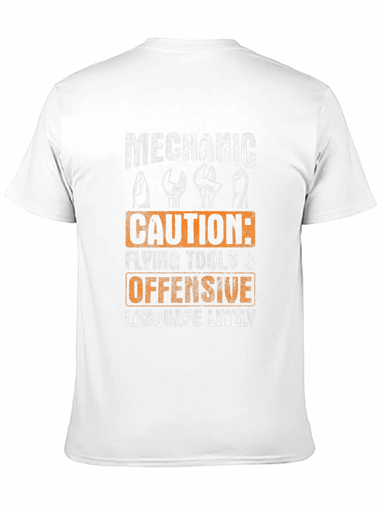 Mechanic Caution Graphic T-Shirt - Funny Novelty Tee