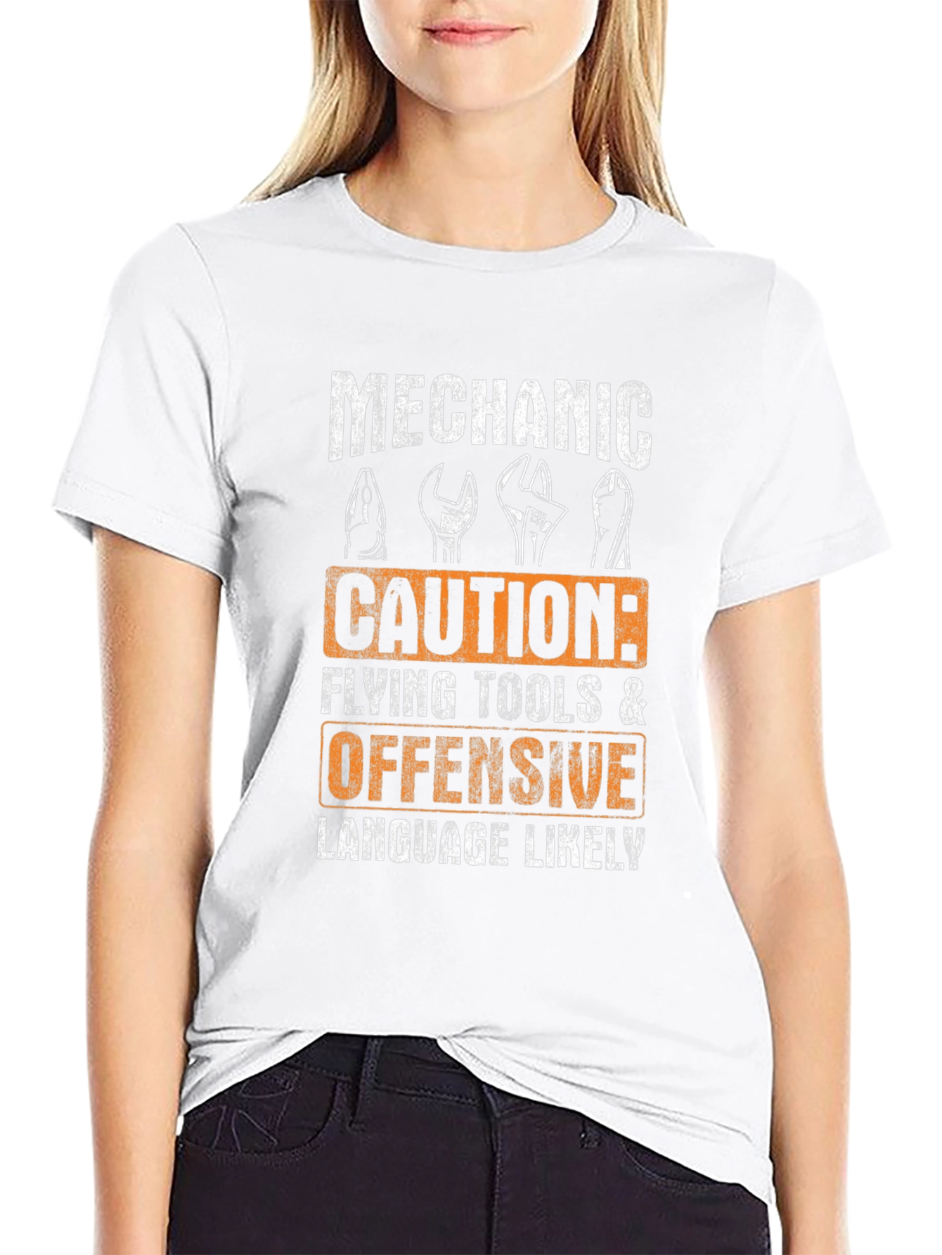 Mechanic Caution Graphic T-Shirt - Funny Novelty Tee