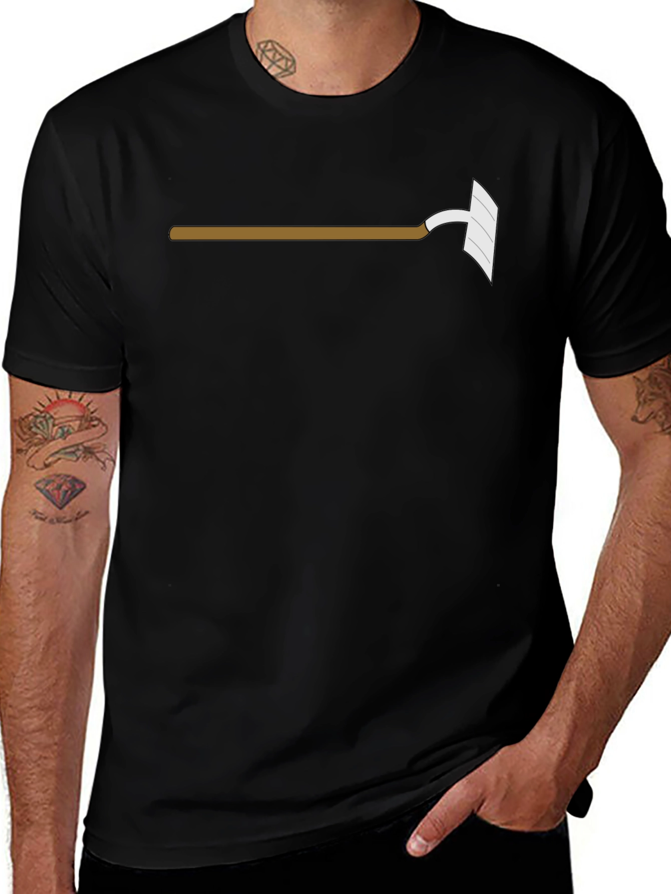 Novelty Scythe Graphic Tee - Black Cotton Blend T-Shirt