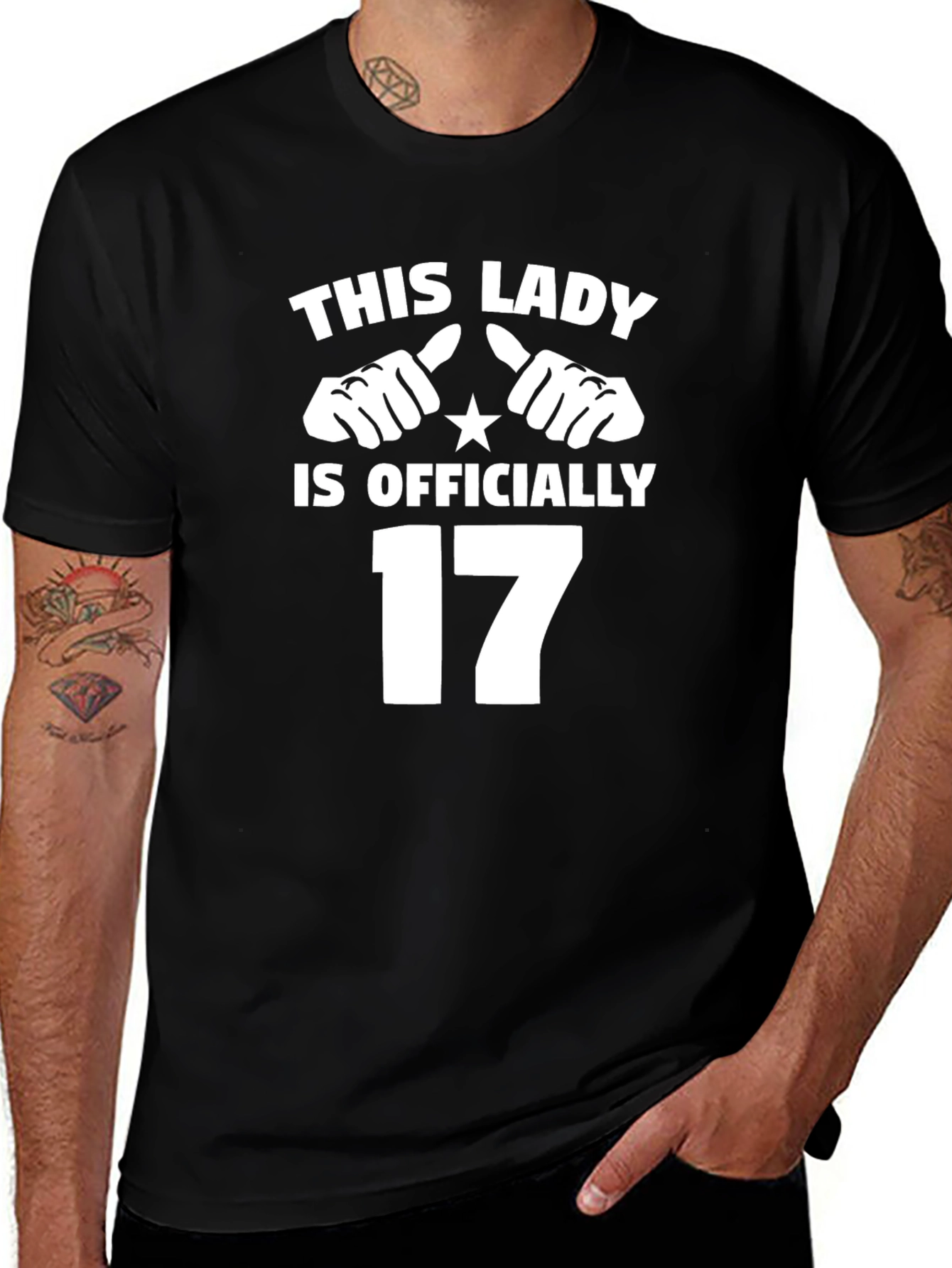 This Lady is Officially 17 Black T-Shirt