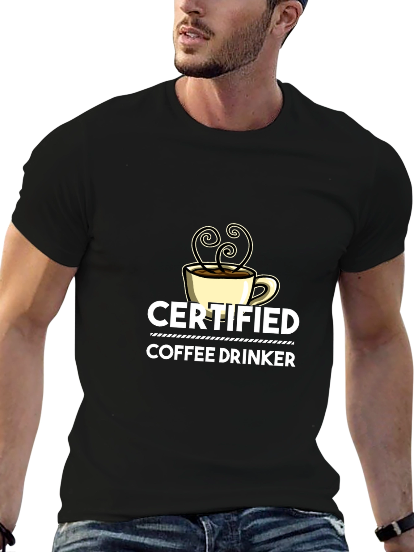 Certified Coffee Drinker Black T-Shirt