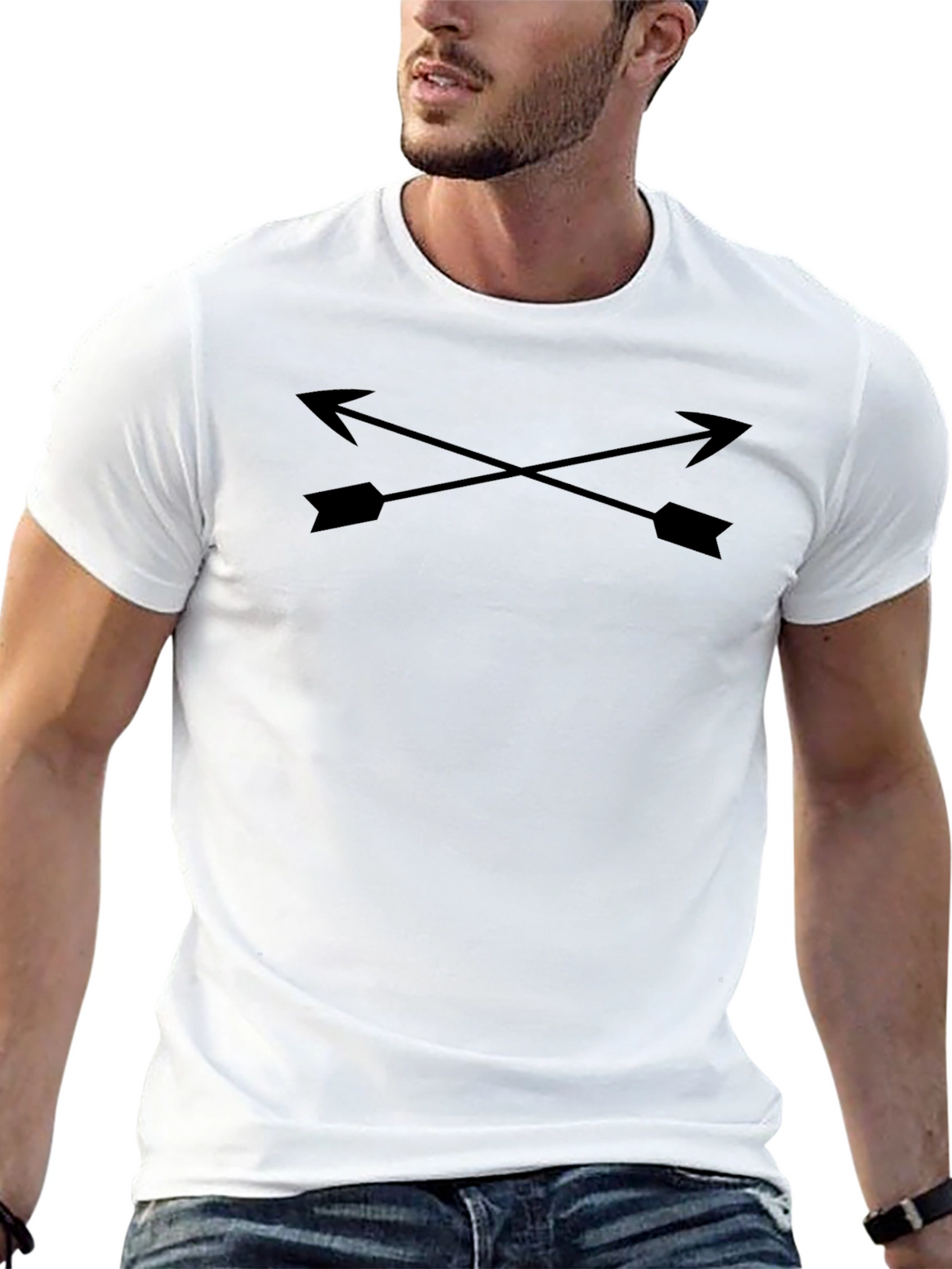 Crossed Arrows Graphic Tee - Stylish Black T-Shirt