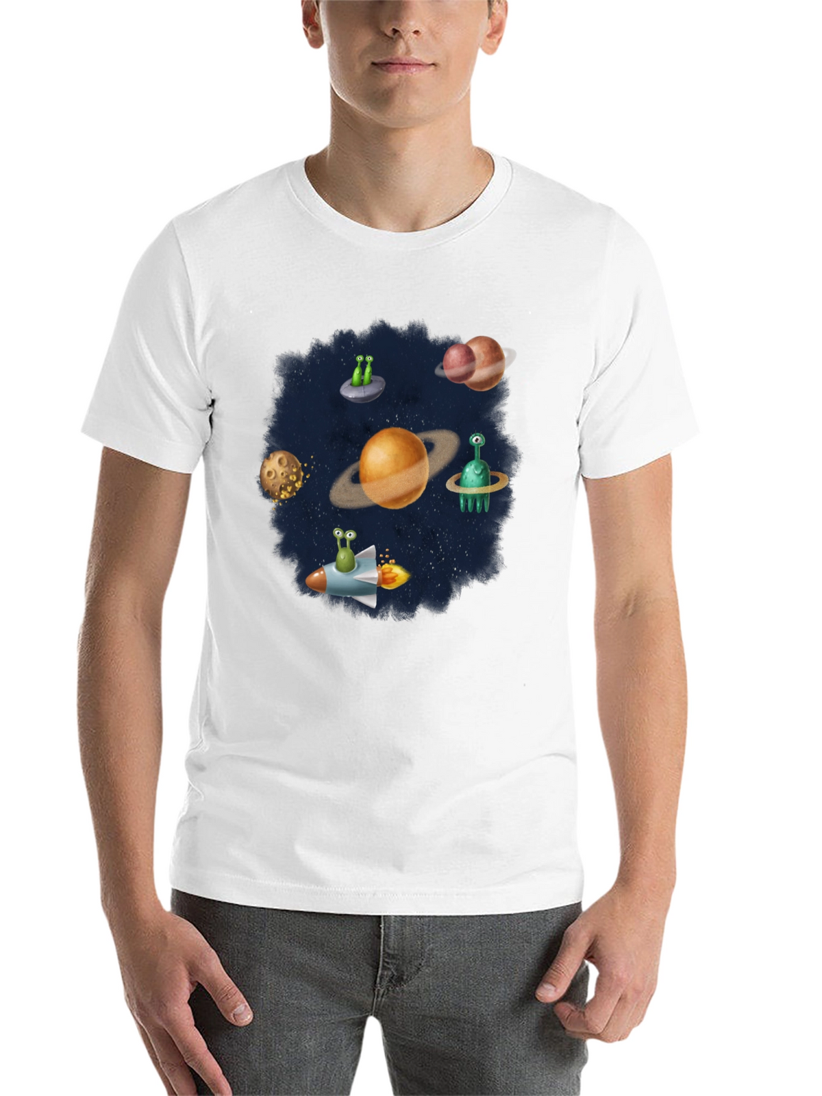 Space Alien Planet Graphic T-Shirt
