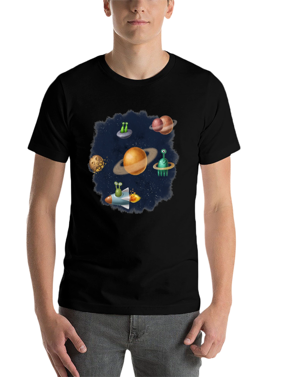 Space Alien Planet Graphic T-Shirt