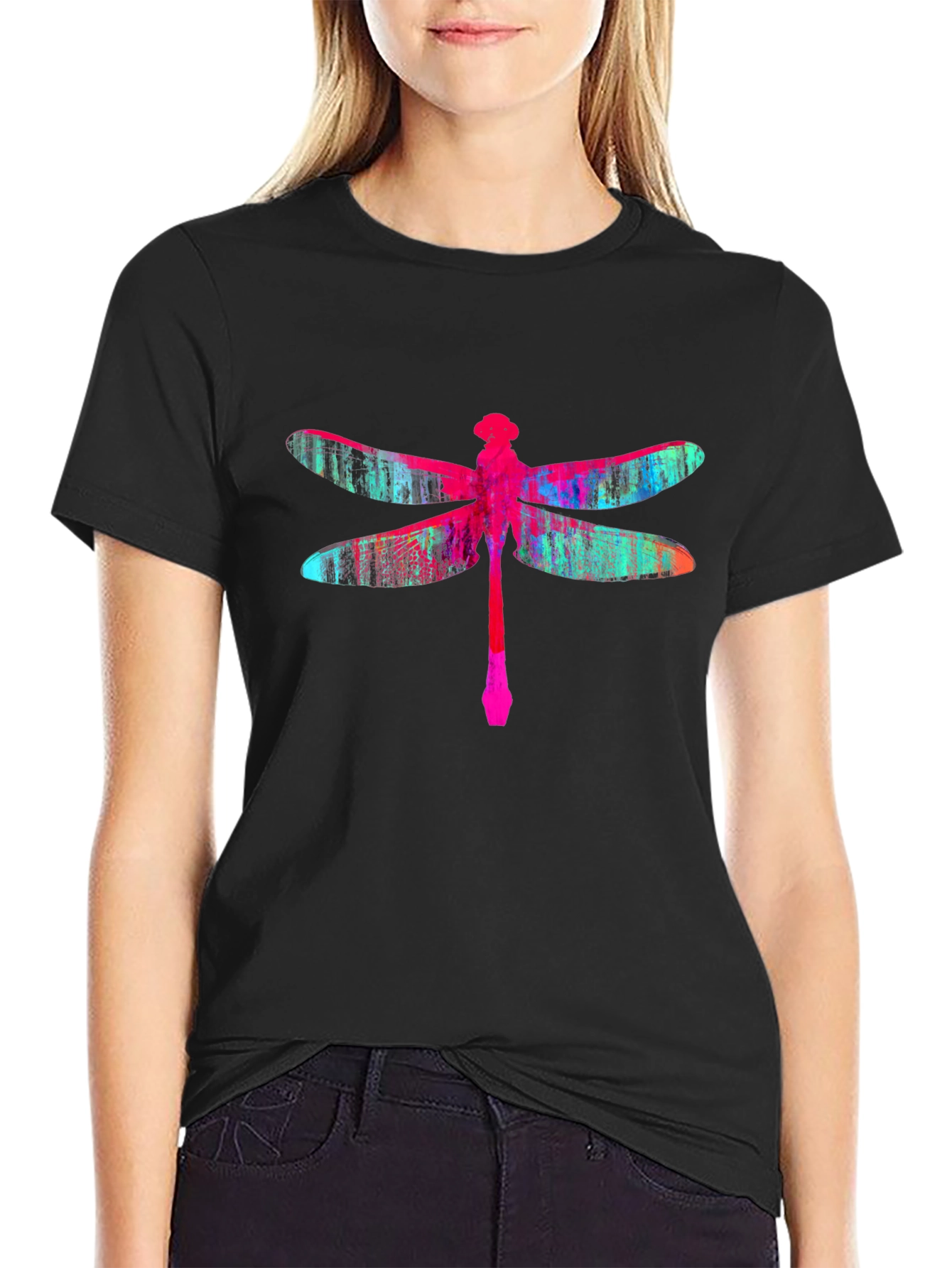 Dragonfly Graphic Black T-Shirt