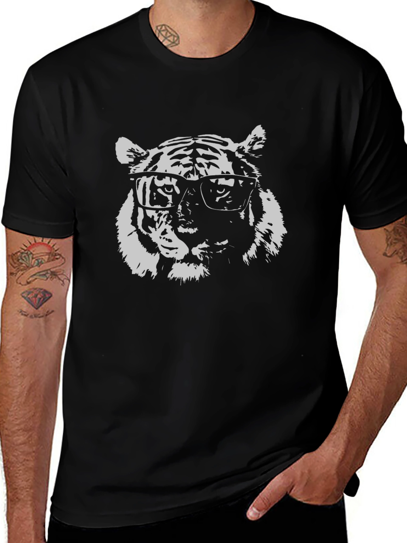Cool Tiger Graphic Black T-Shirt