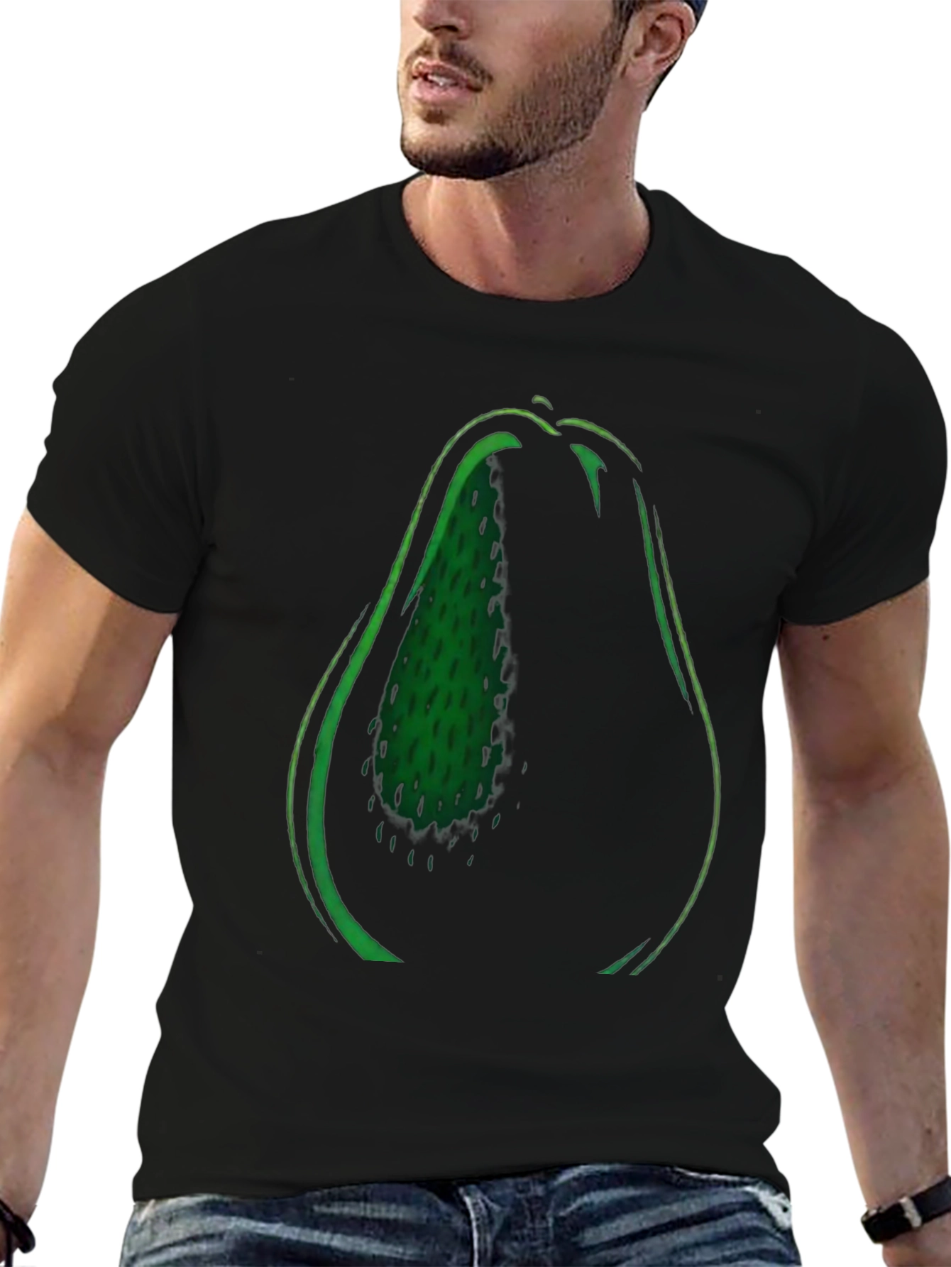 Avocado Graphic Tee - Black Cotton T-Shirt