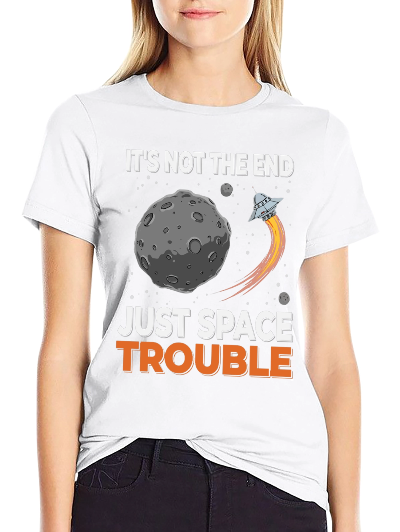 Space Trouble Graphic T-Shirt - Sci-Fi Humor Tee