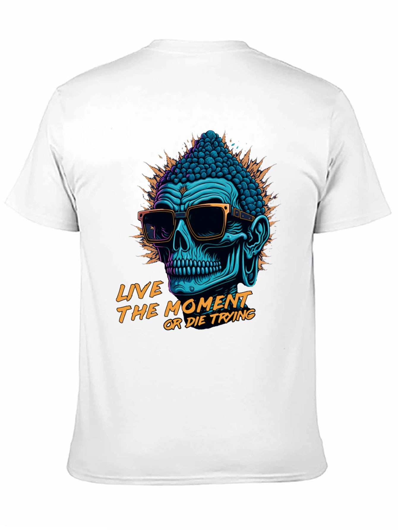 Skull Buddha Graphic T-Shirt - Live The Moment