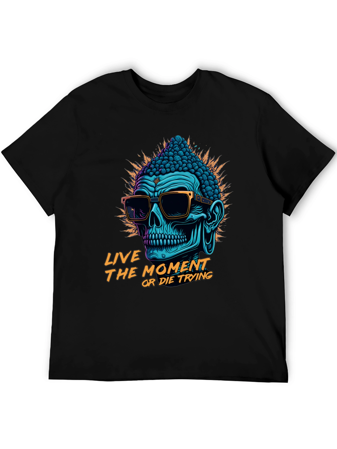 Skull Buddha Graphic T-Shirt - Live The Moment