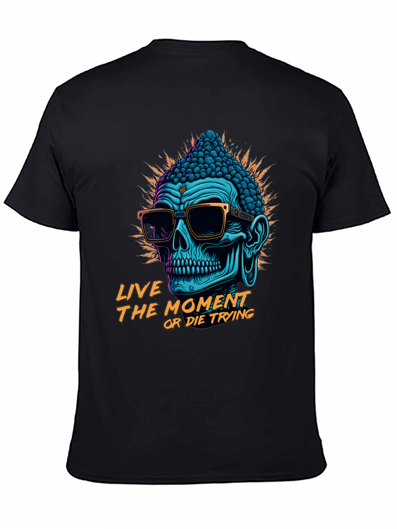 Skull Buddha Graphic T-Shirt - Live The Moment