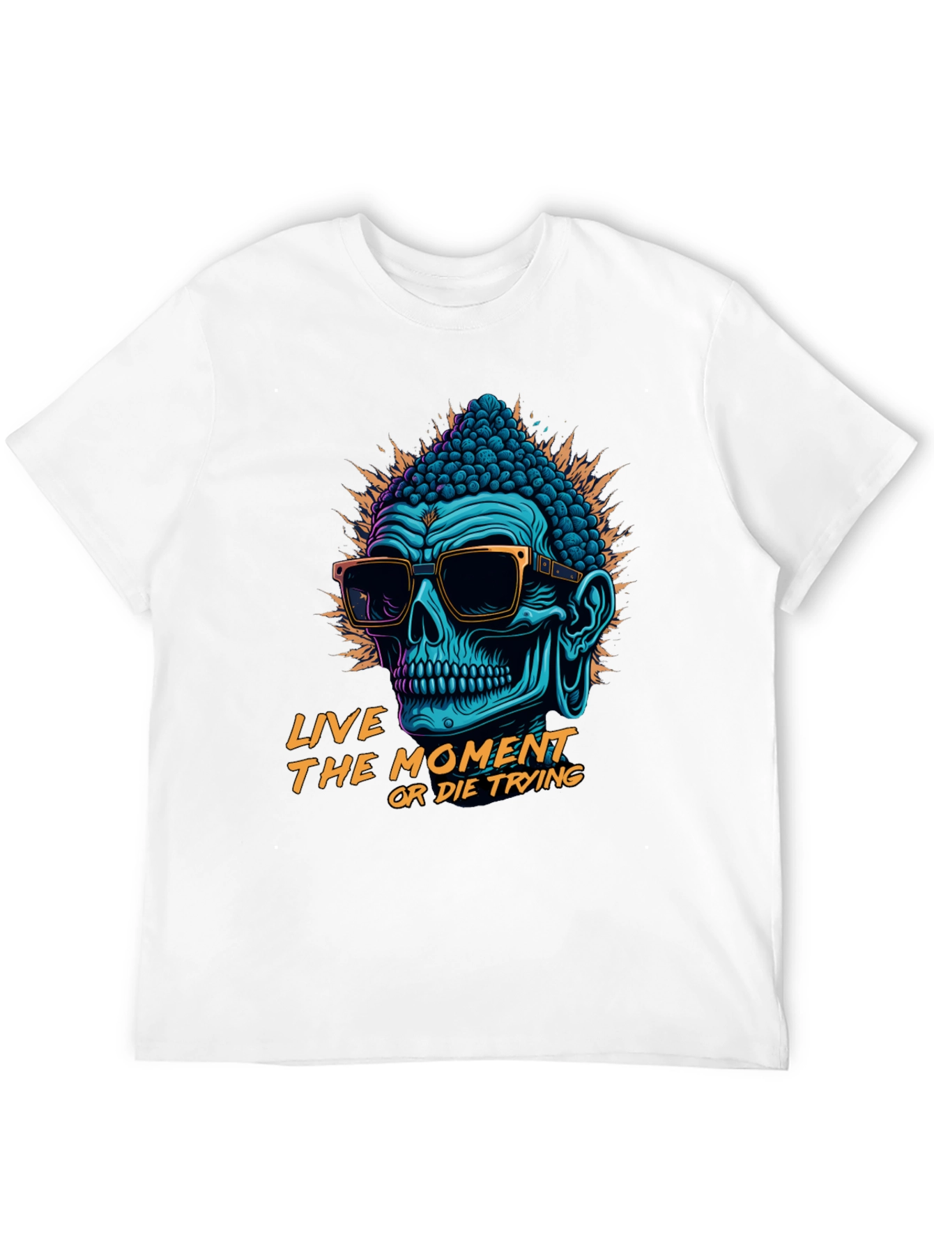 Skull Buddha Graphic T-Shirt - Live The Moment
