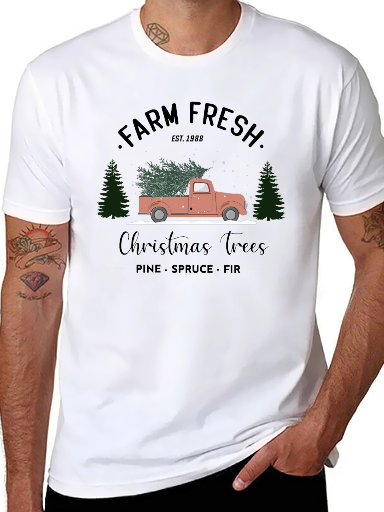 Farm Fresh Christmas Trees Graphic Tee