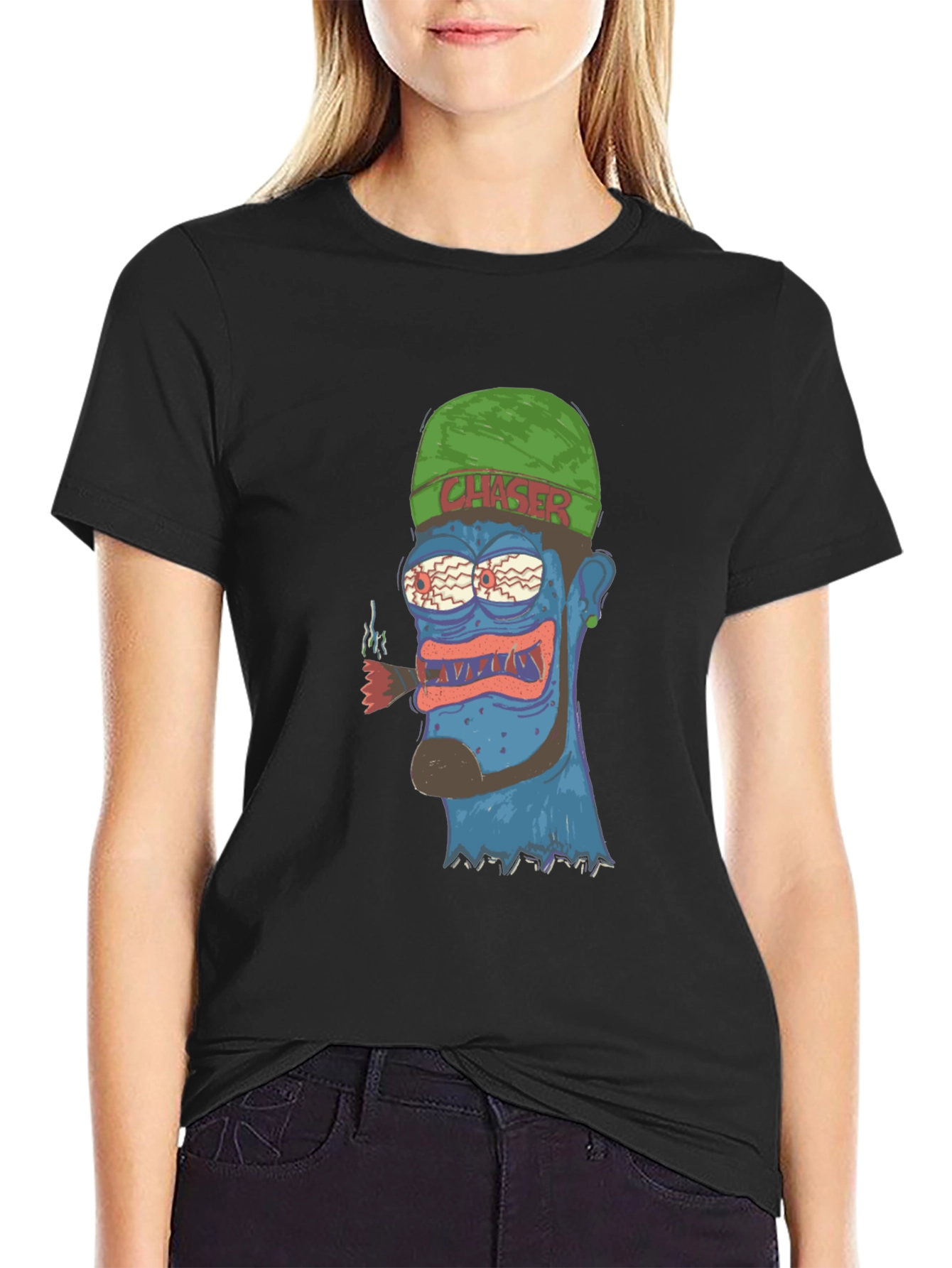 Crazy Cartoon Character Graphic T-Shirt