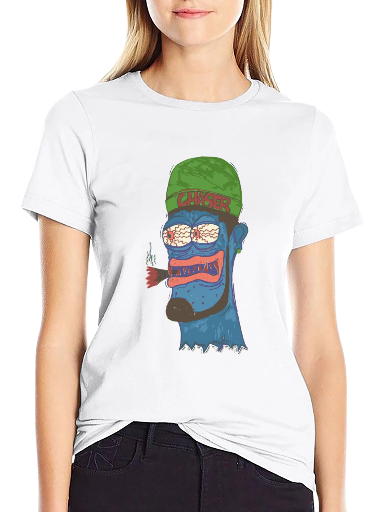 Crazy Cartoon Character Graphic T-Shirt