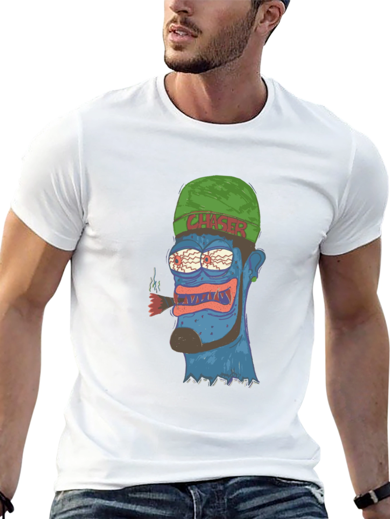 Crazy Cartoon Character Graphic T-Shirt
