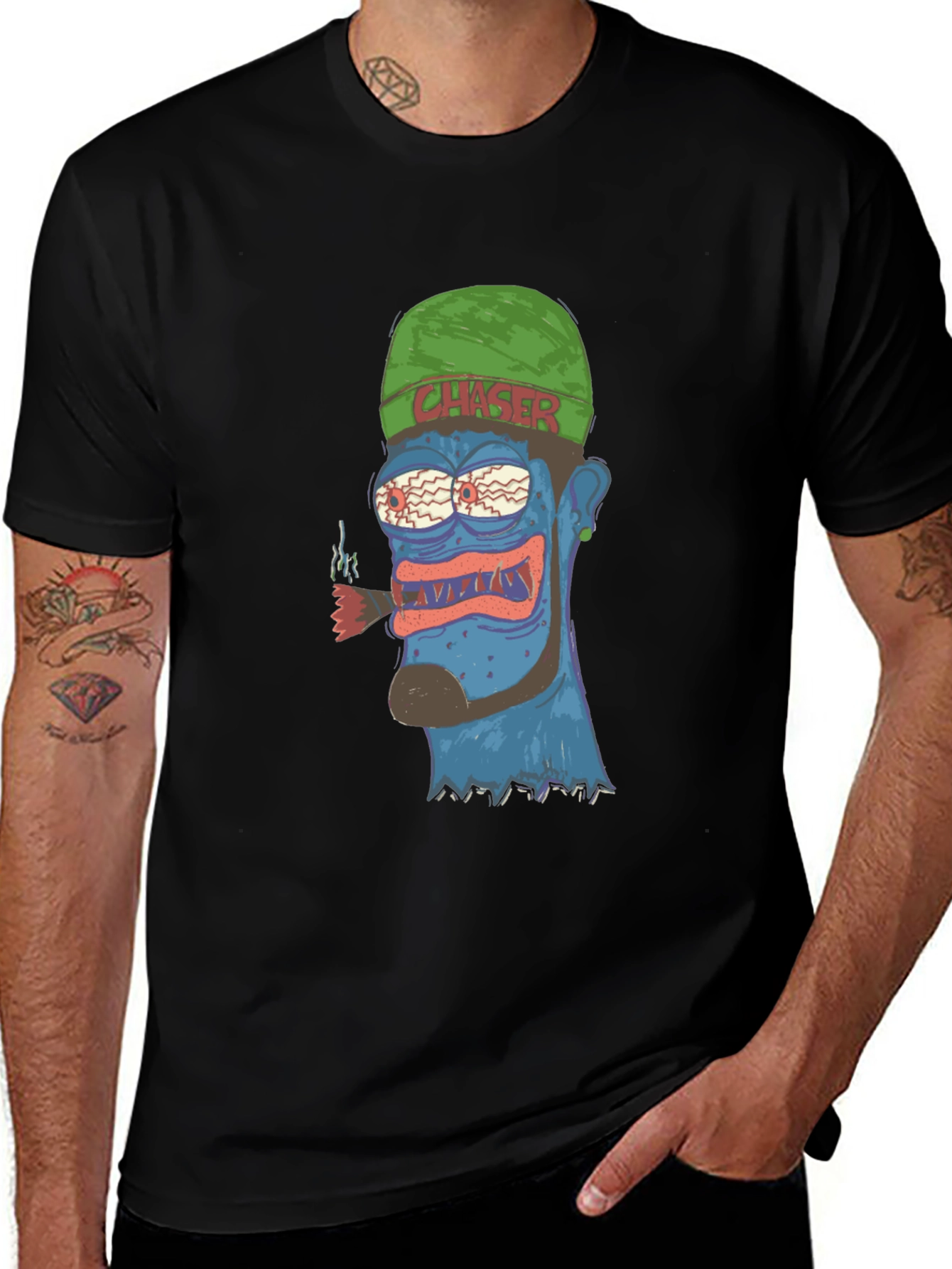 Crazy Cartoon Character Graphic T-Shirt
