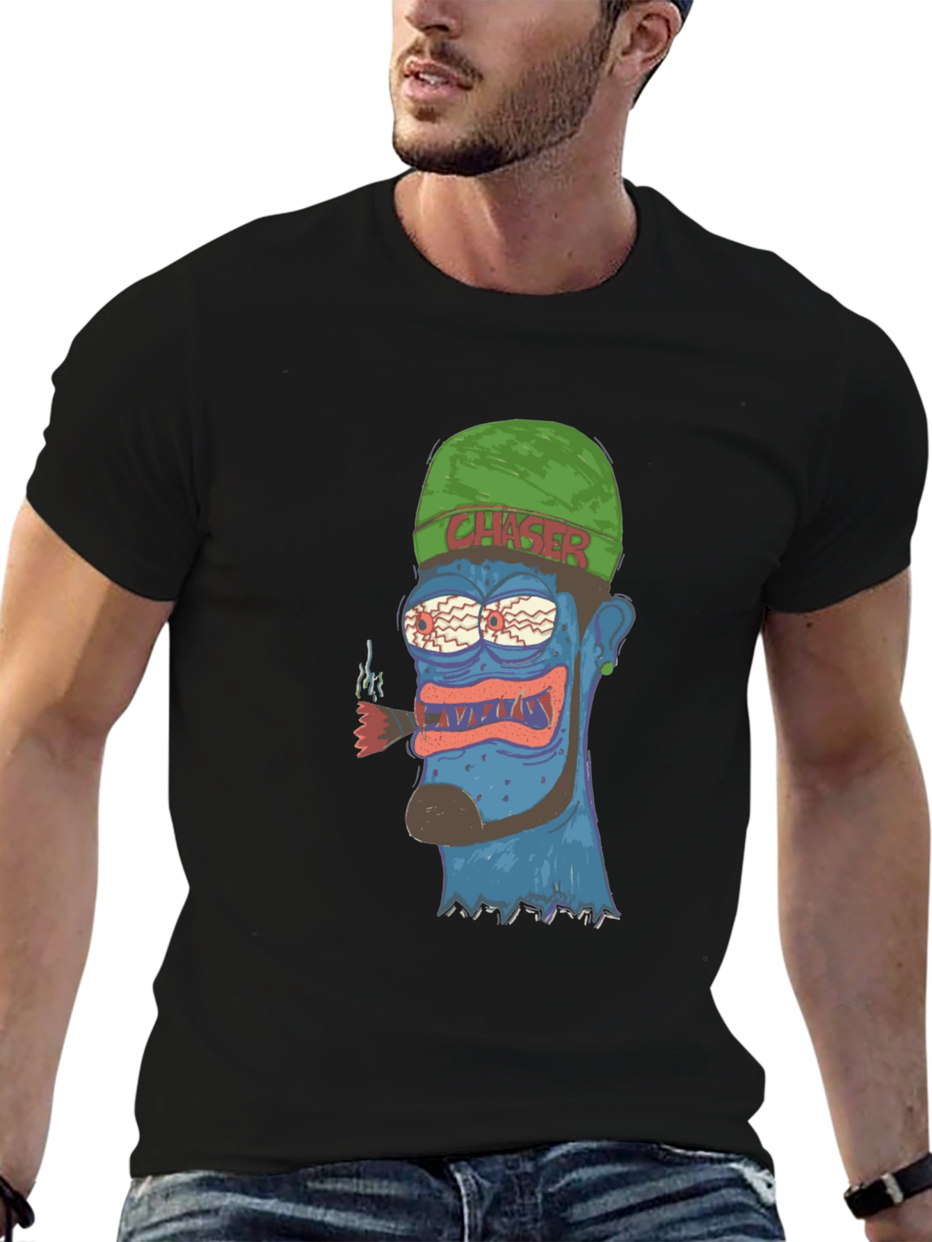 Crazy Cartoon Character Graphic T-Shirt