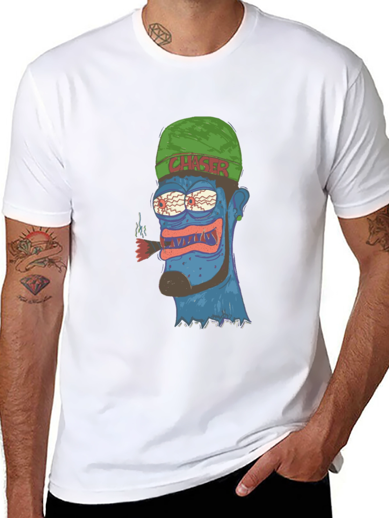Crazy Cartoon Character Graphic T-Shirt