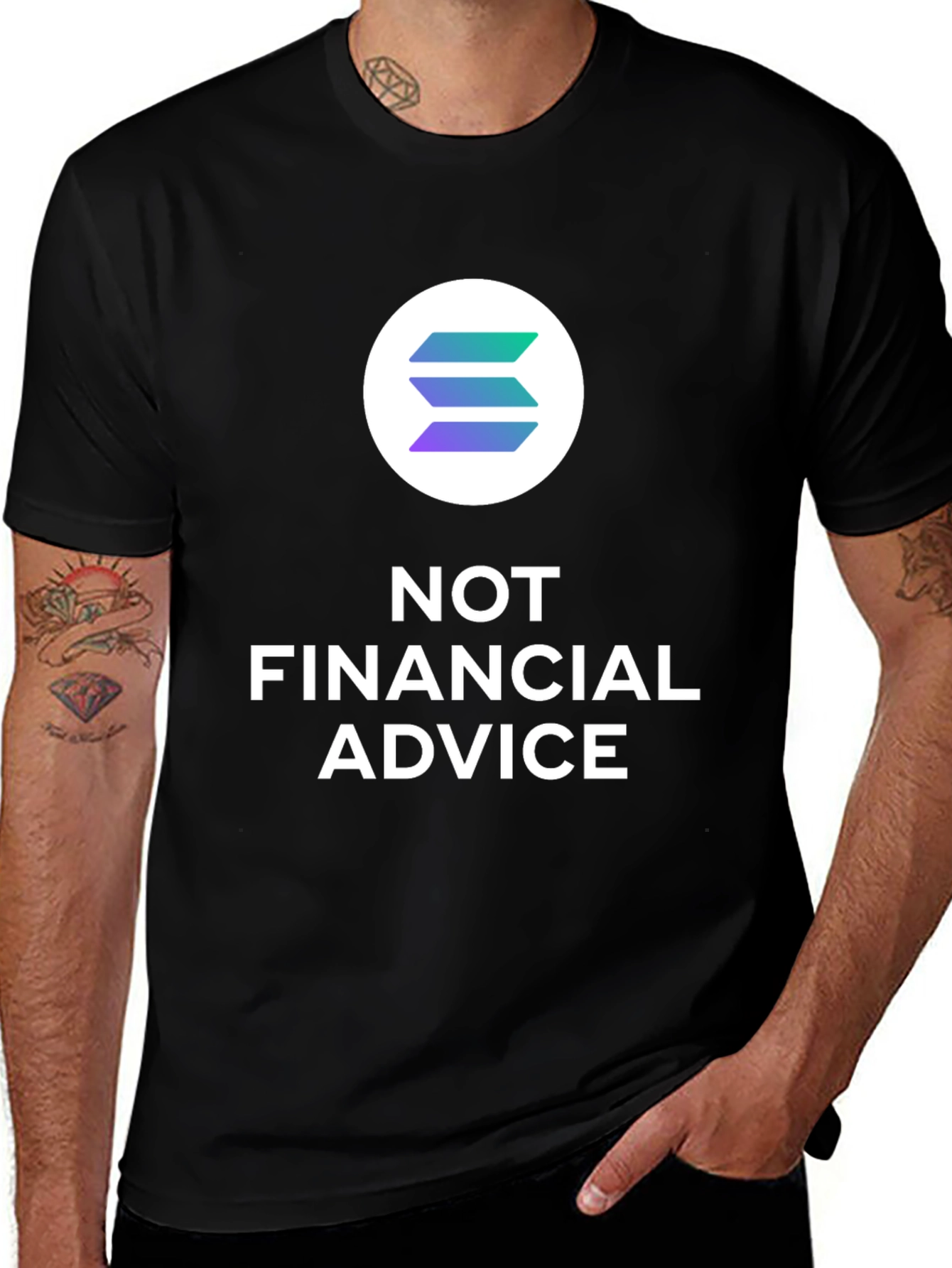 Solana Crypto Not Financial Advice Black T-Shirt