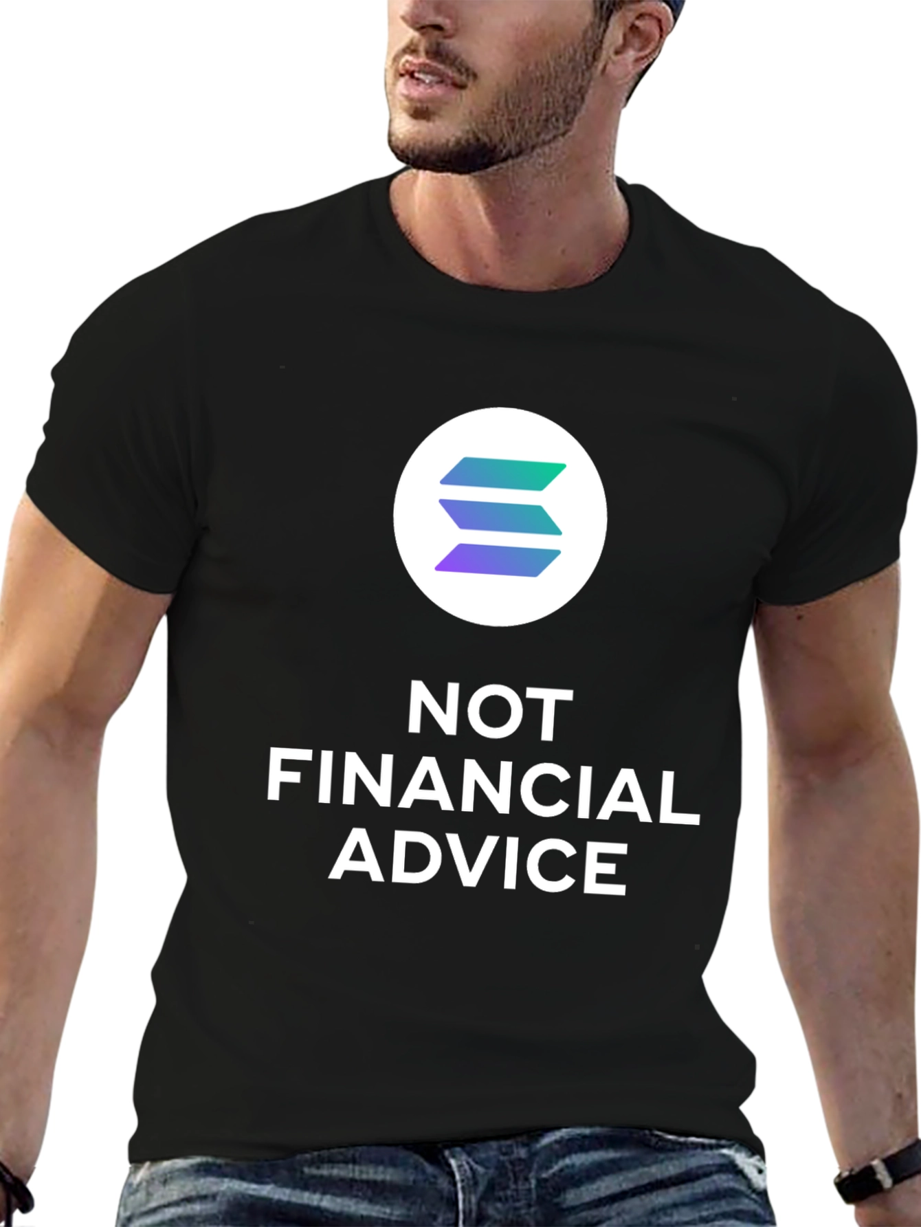 Solana Crypto Not Financial Advice Black T-Shirt
