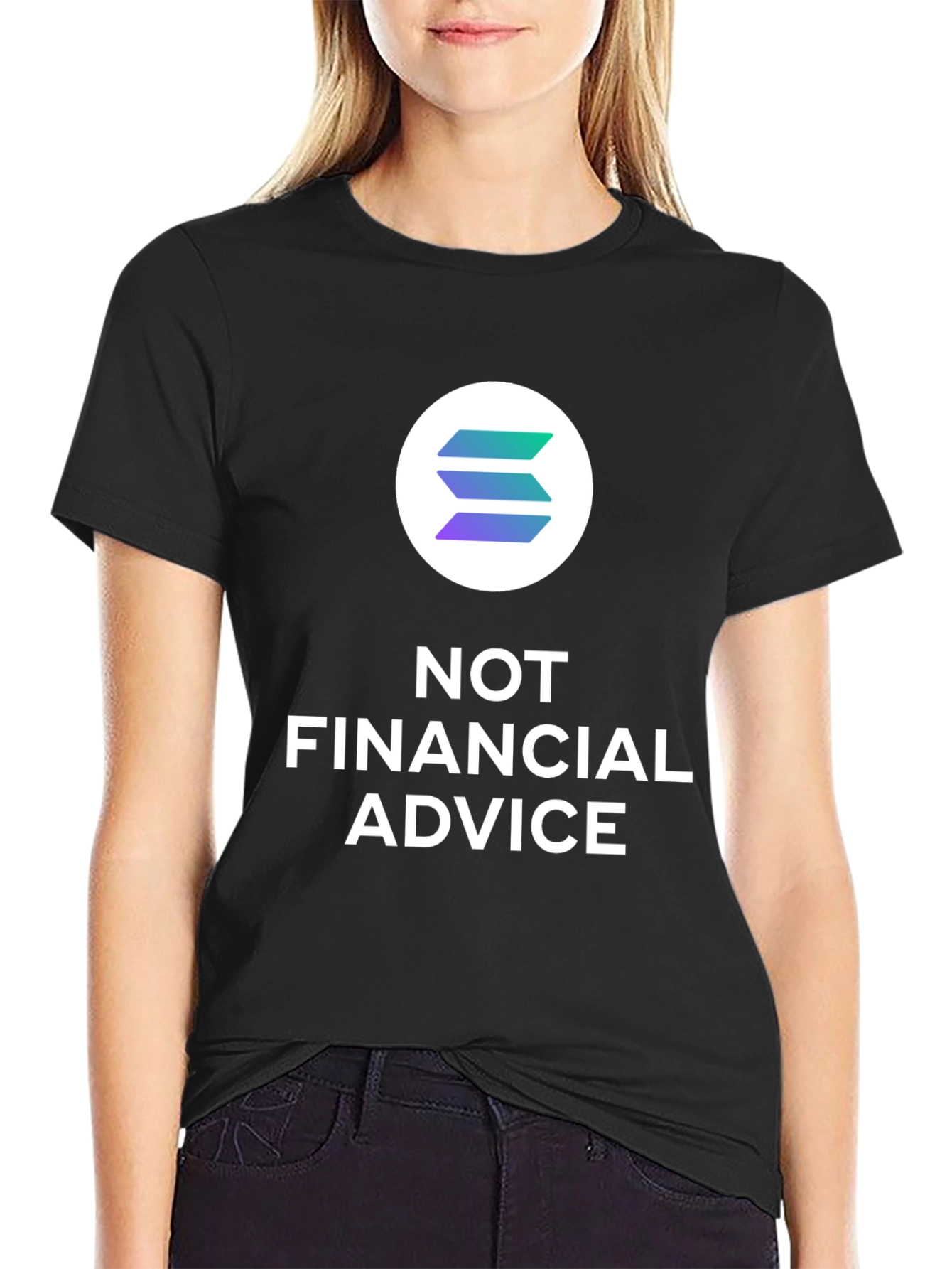 Solana Crypto Not Financial Advice Black T-Shirt