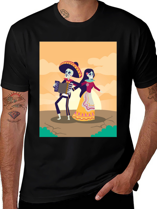 Day of the Dead Skeleton Couple Graphic Tee