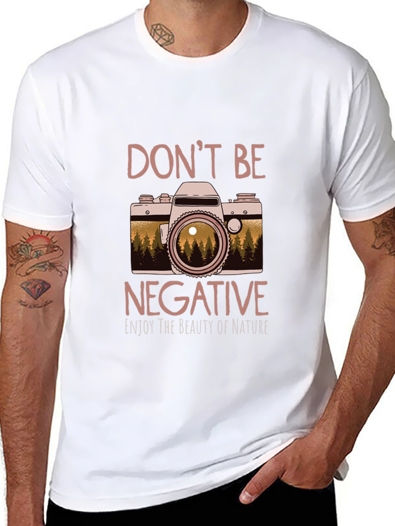 Dont Be Negative Nature Camera Graphic Tee